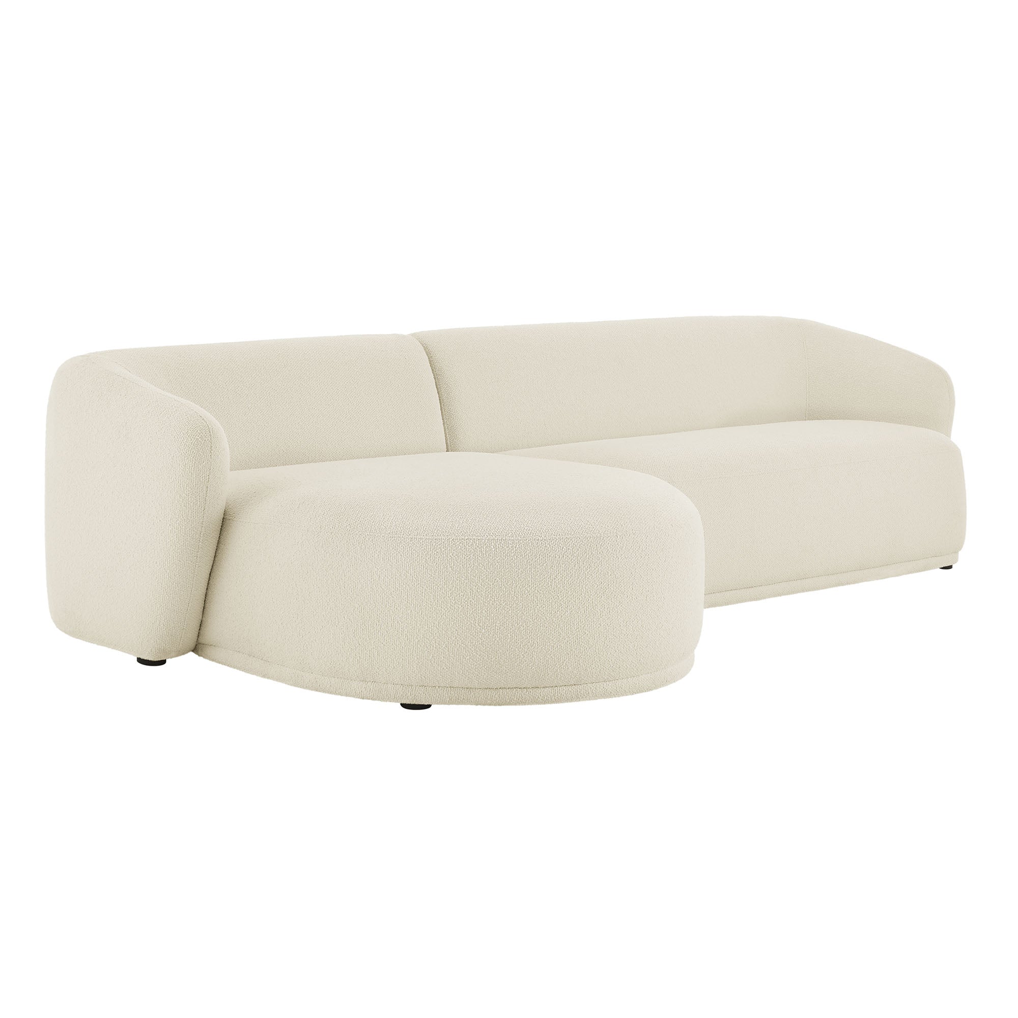 Modway Monica 2 Piece Left Facing Boucle Fabric Modular Sofa with Chaise