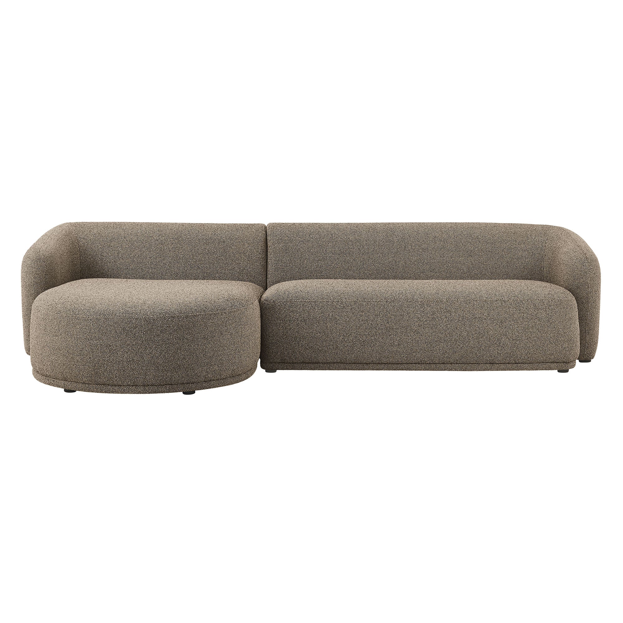 Modway Monica 2 Piece Left Facing Boucle Fabric Modular Sofa with Chaise