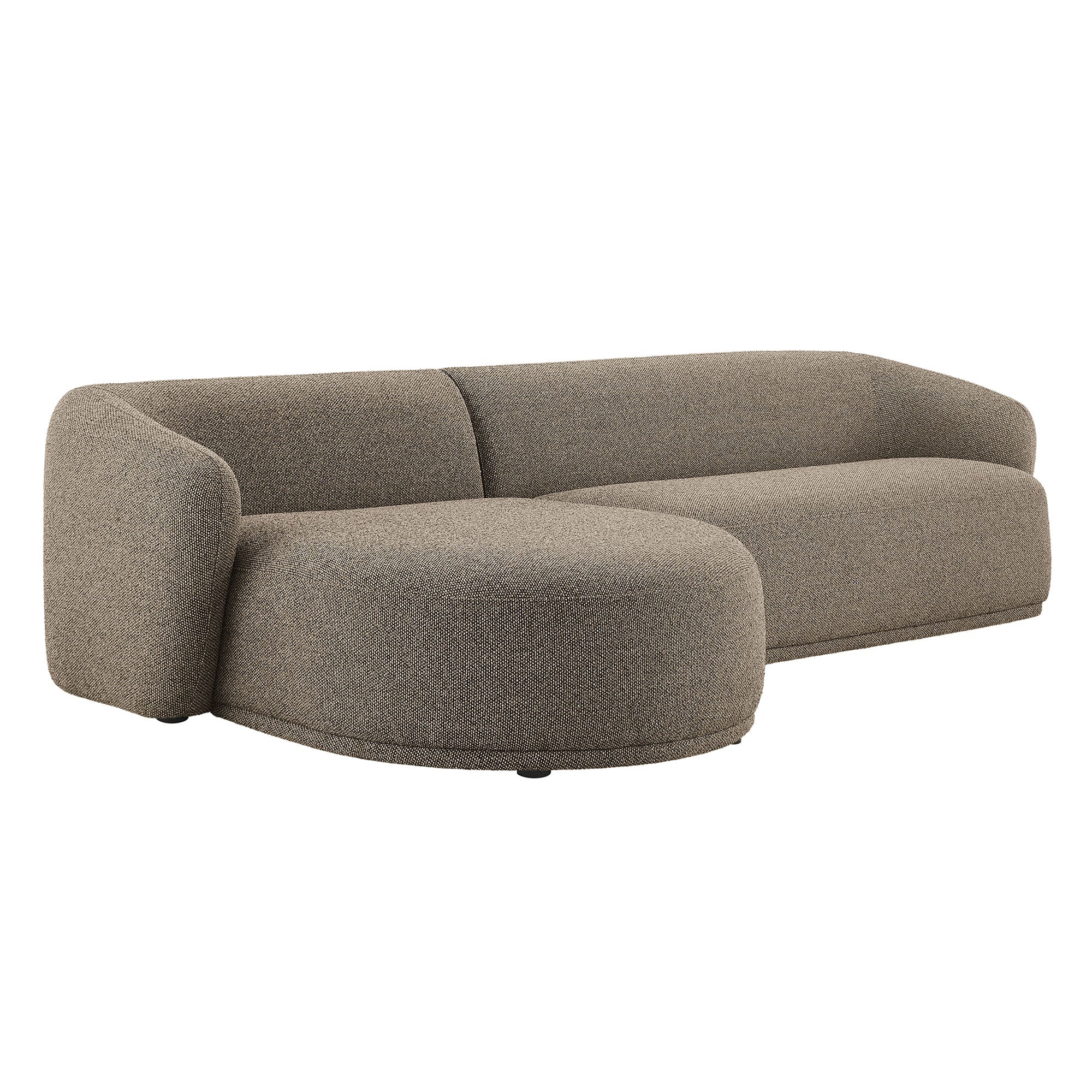 Modway Monica 2 Piece Left Facing Boucle Fabric Modular Sofa with Chaise