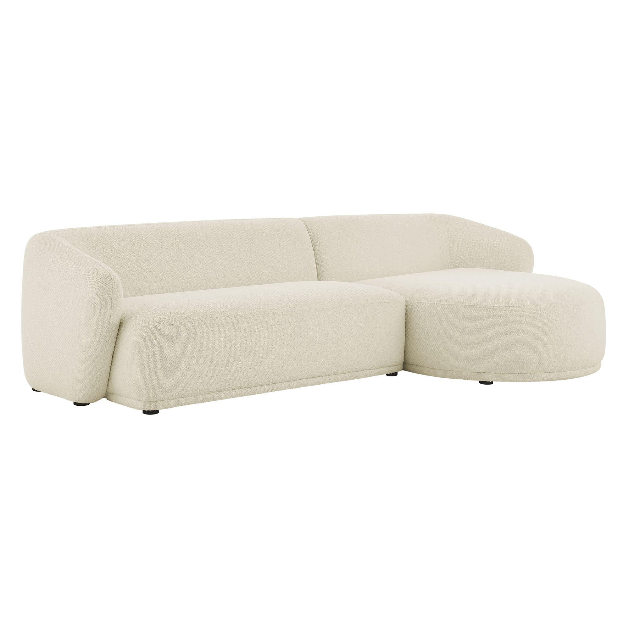 Modway EEI-7503 Monica 2 Piece Right Facing Boucle Fabric Modular Sofa with Chaise