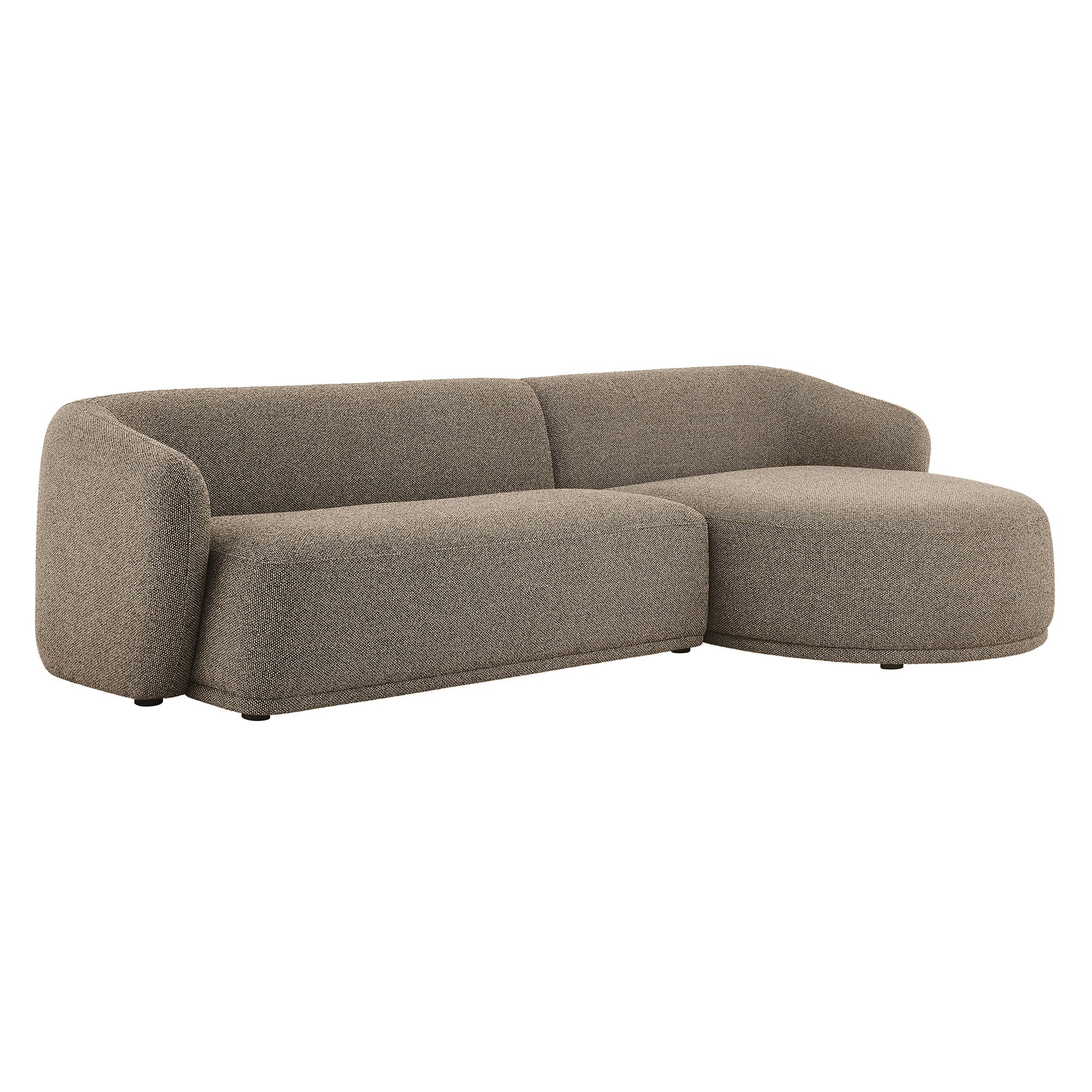 Modway EEI-7503 Monica 2 Piece Right Facing Boucle Fabric Modular Sofa with Chaise
