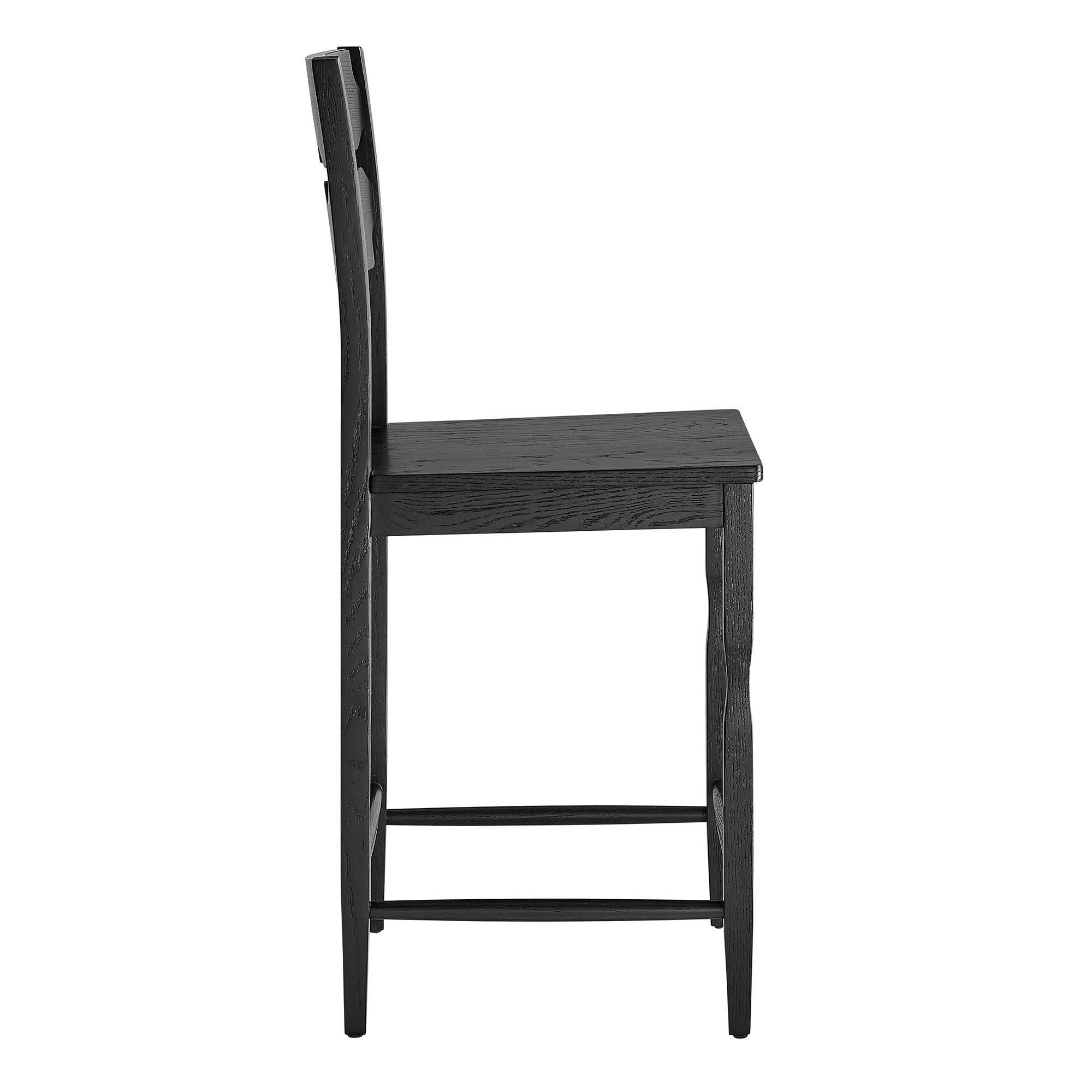 Modway Jax Oak Wood Counter Stool With Wavy Razor Back