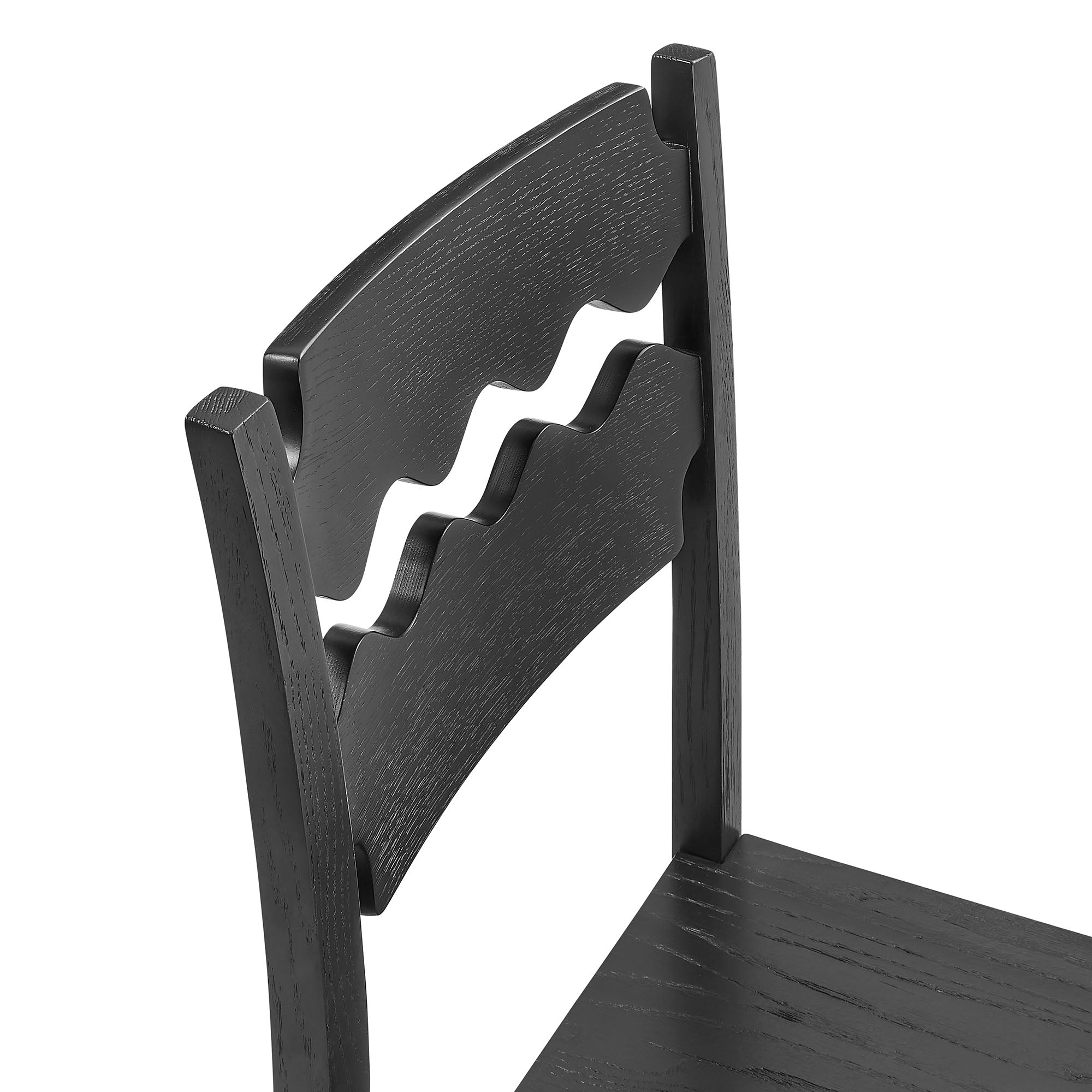 Modway Jax Oak Wood Counter Stool With Wavy Razor Back