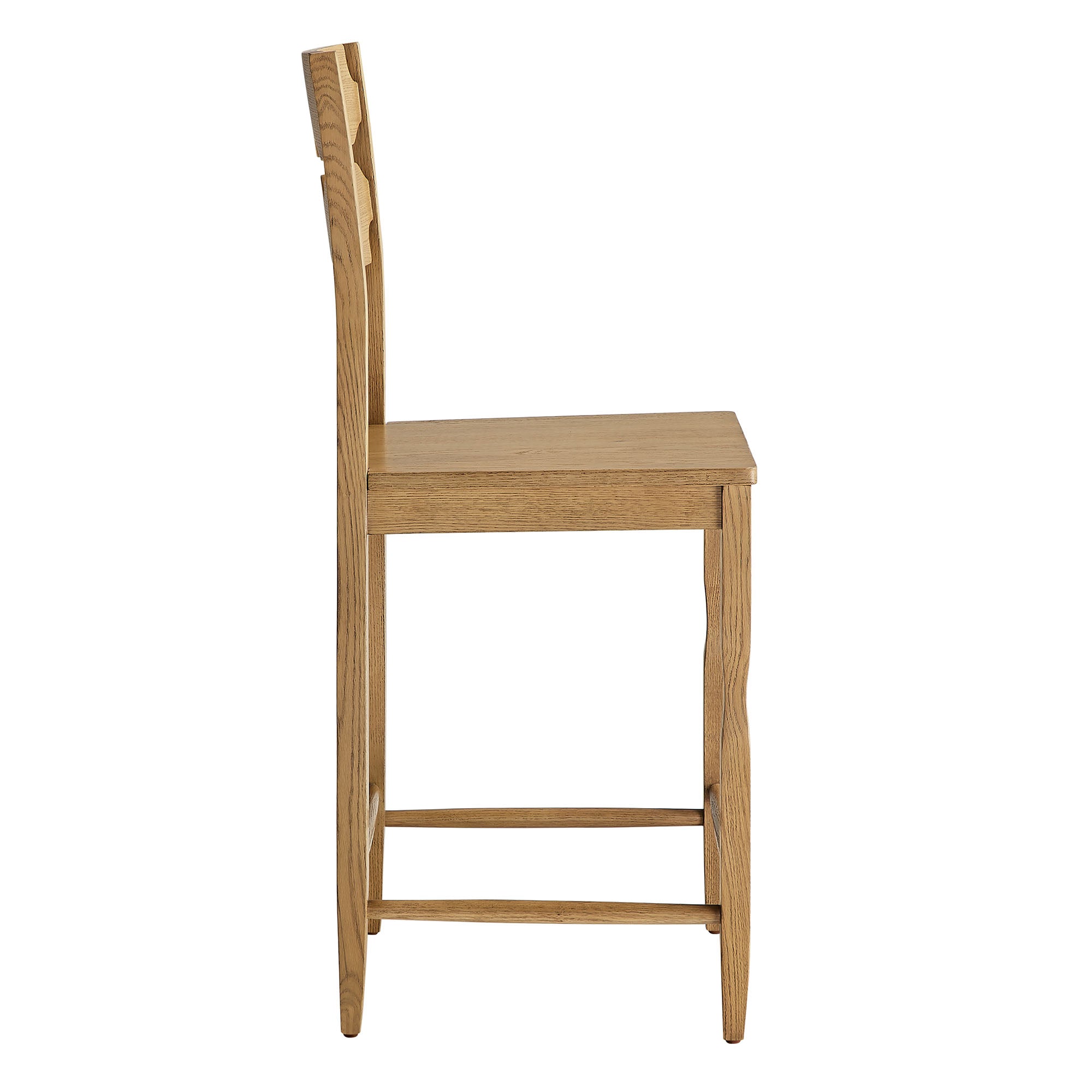 Modway Jax Oak Wood Counter Stool With Wavy Razor Back