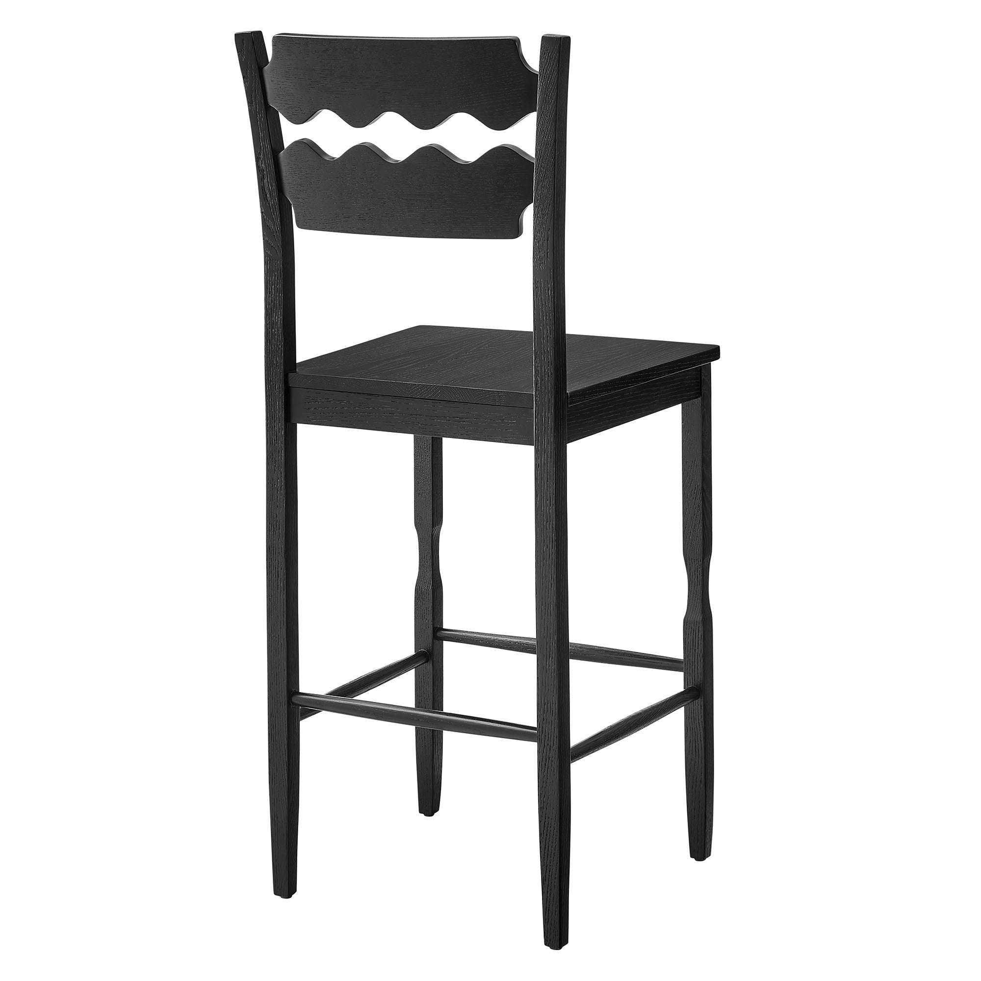 Modway EEI-7506 Jax Oak Wood Bar Stool With Wavy Razor Back