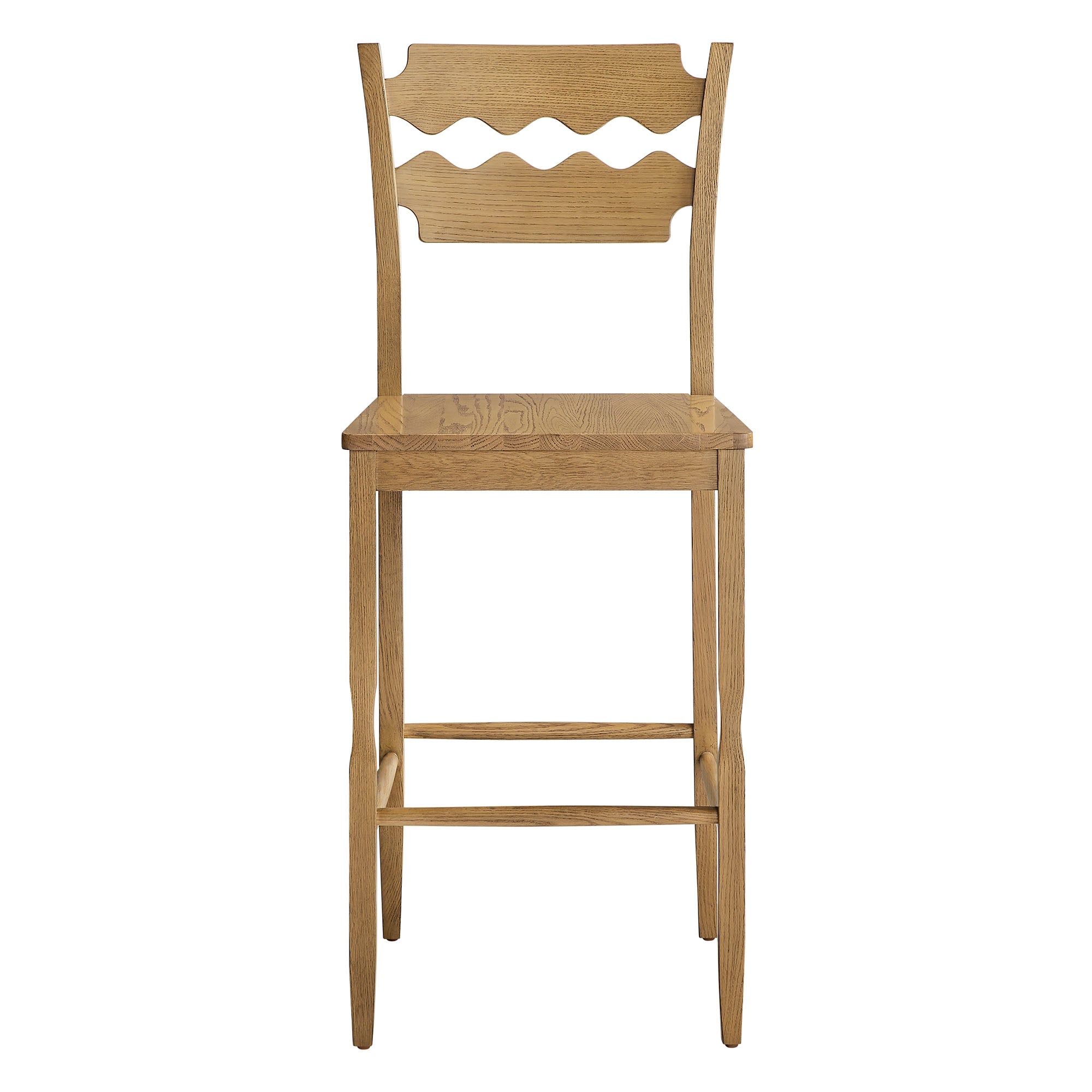 Modway EEI-7506 Jax Oak Wood Bar Stool With Wavy Razor Back
