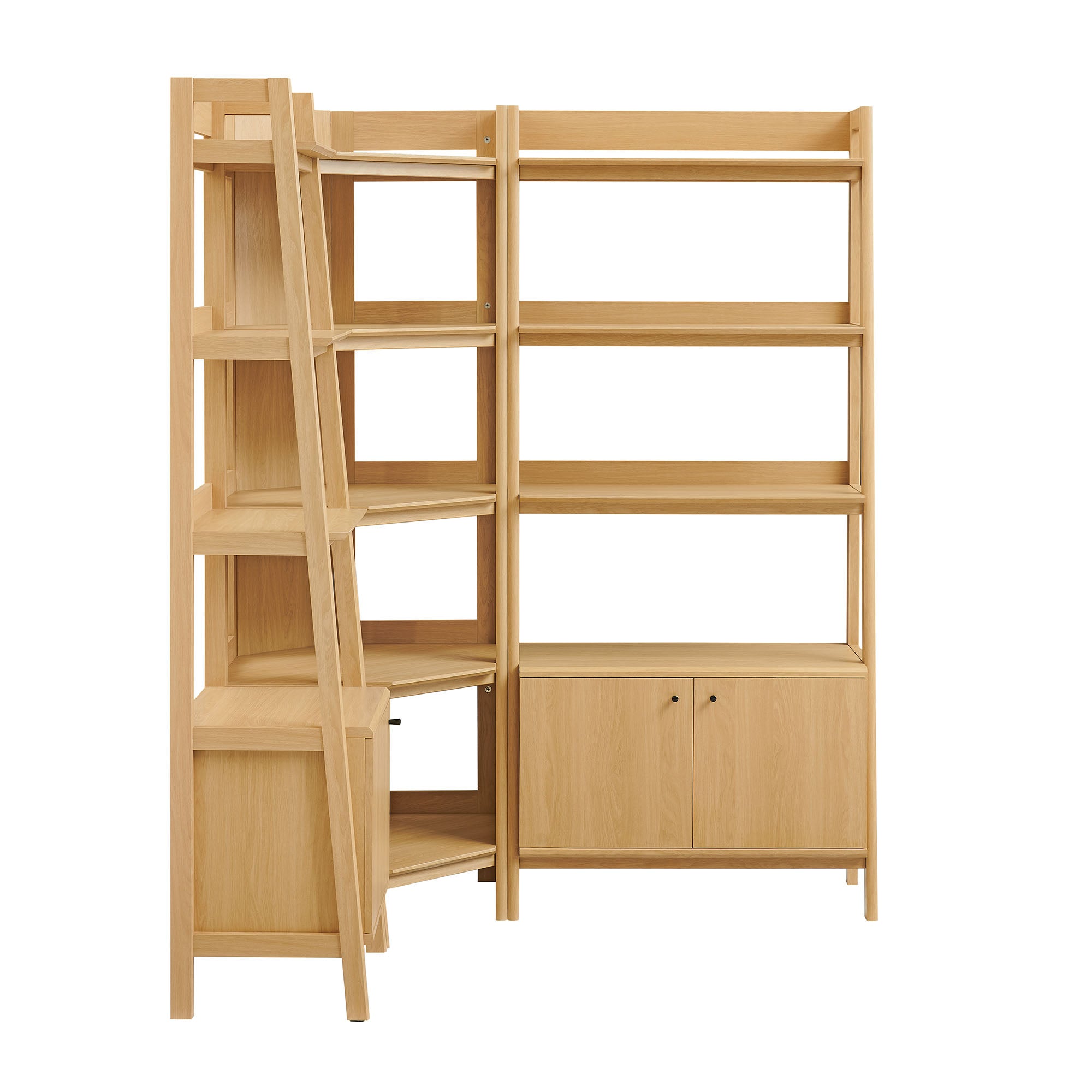 Modway EEI-7511 Bixby 3 Piece Corner Bookshelf Set With Wide and Narrow Bookshelves