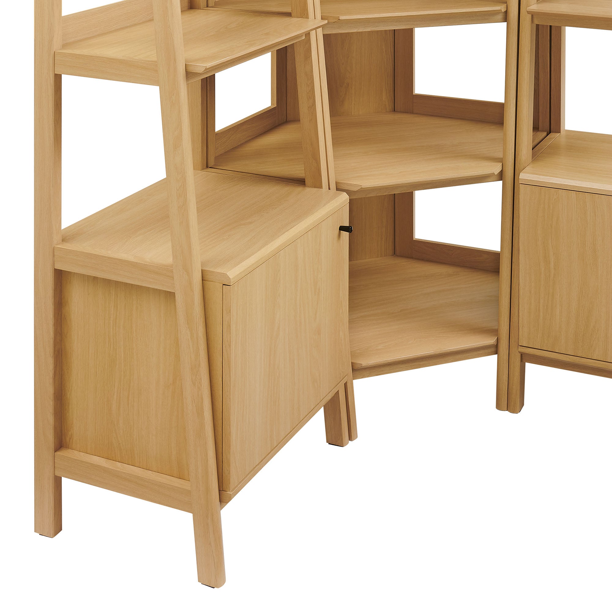 Modway EEI-7511 Bixby 3 Piece Corner Bookshelf Set With Wide and Narrow Bookshelves