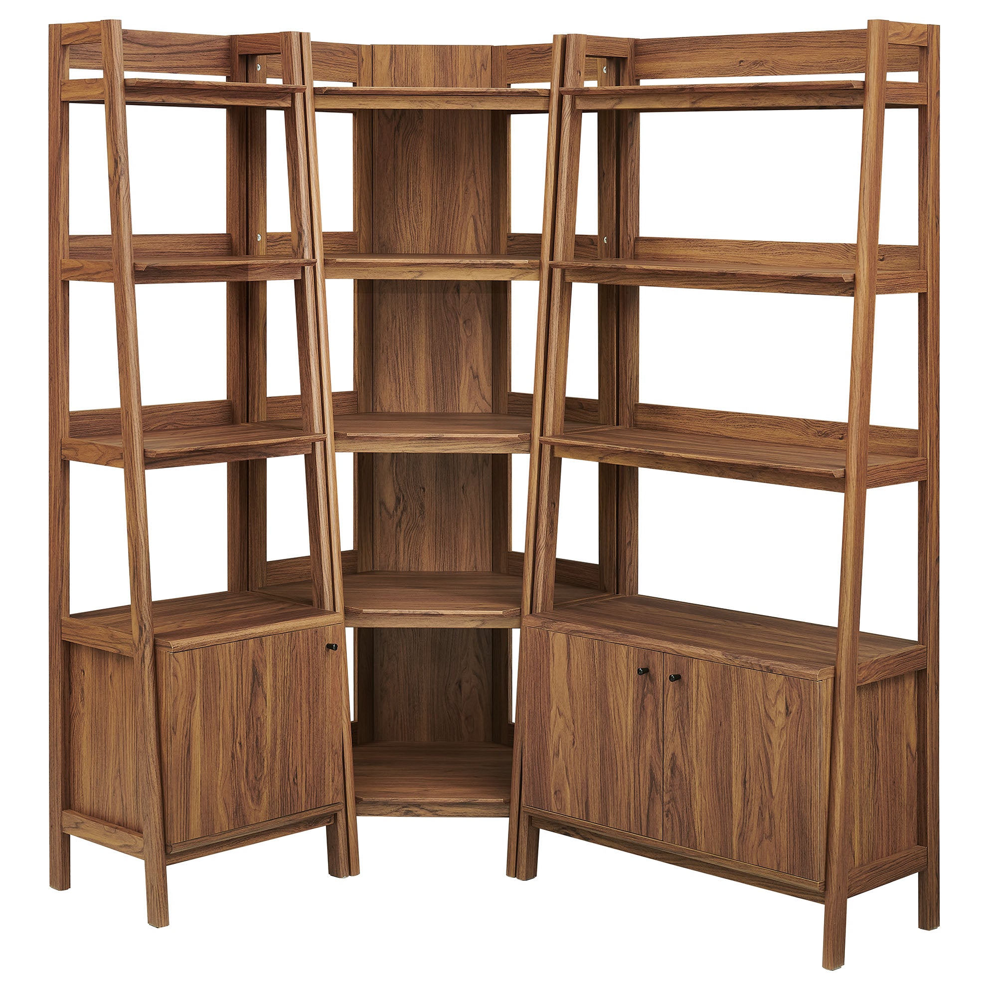 Modway EEI-7511 Bixby 3 Piece Corner Bookshelf Set With Wide and Narrow Bookshelves