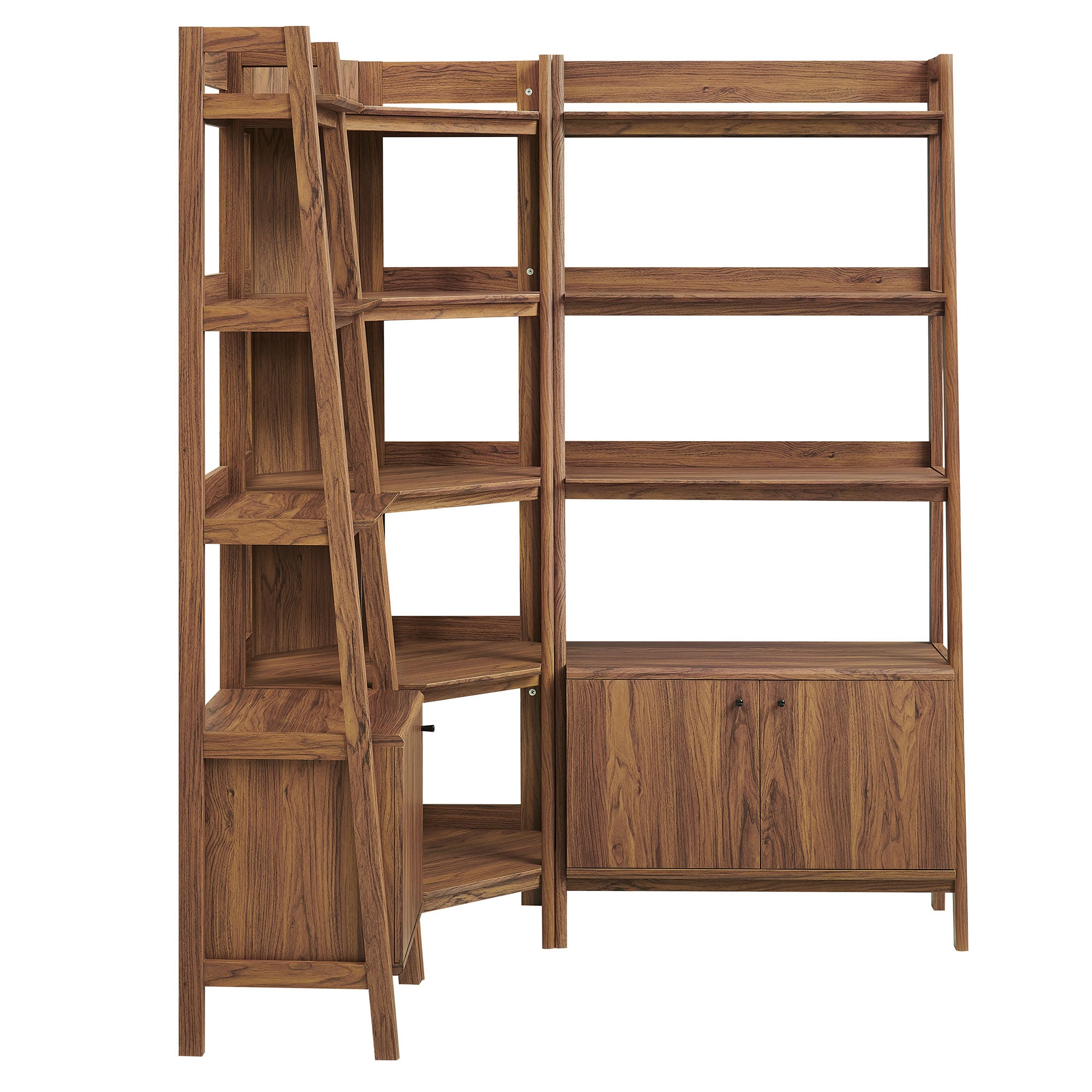 Modway EEI-7511 Bixby 3 Piece Corner Bookshelf Set With Wide and Narrow Bookshelves