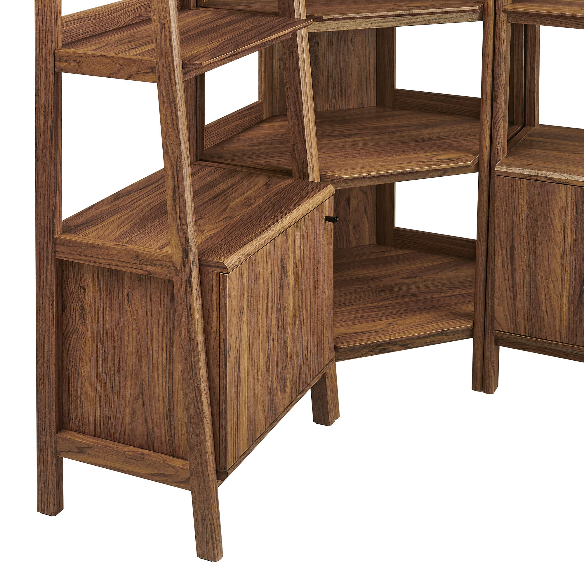 Modway Bixby 3 Piece Corner Bookshelf Set With Wide and Narrow Bookshelves