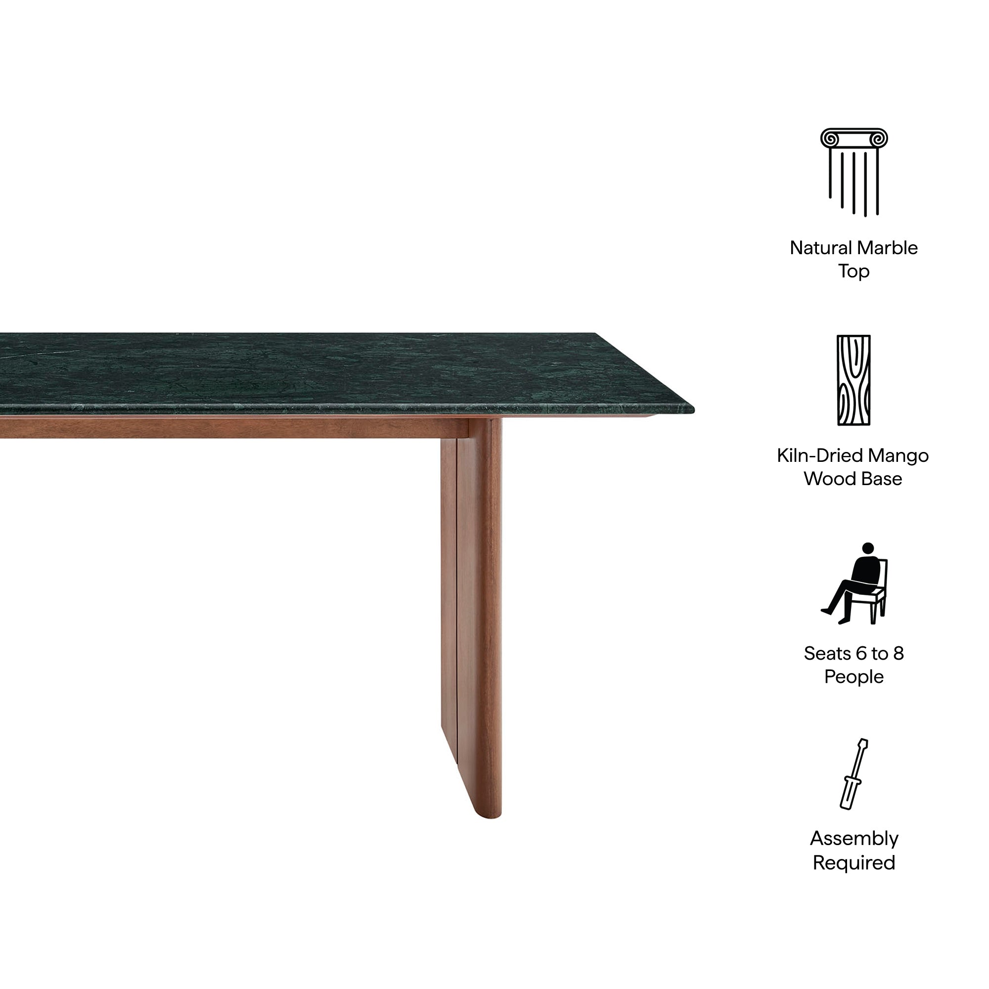 Modway Amistad 72 Inch Marble Dining Table EEI-7513
