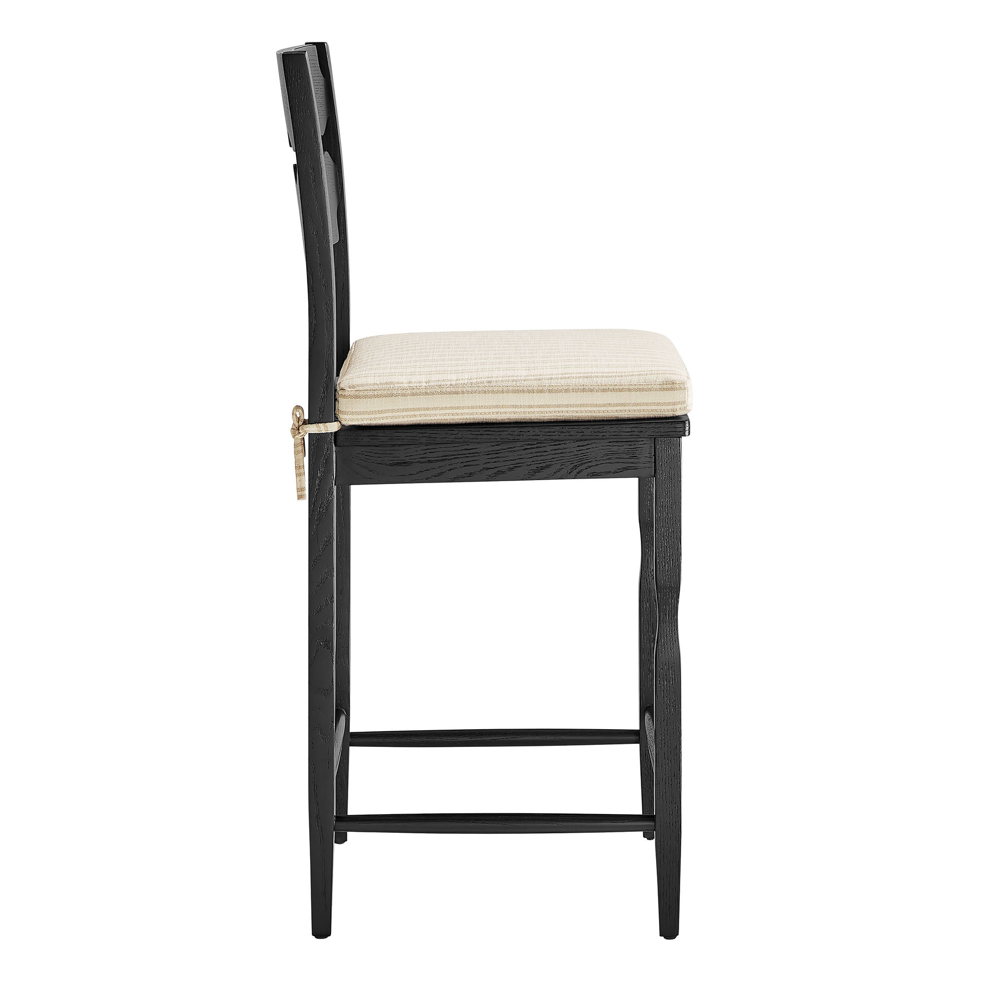 Modway EEI-7518 Jax Oak Wood Counter Stool With Wavy Razor Back and Cushion