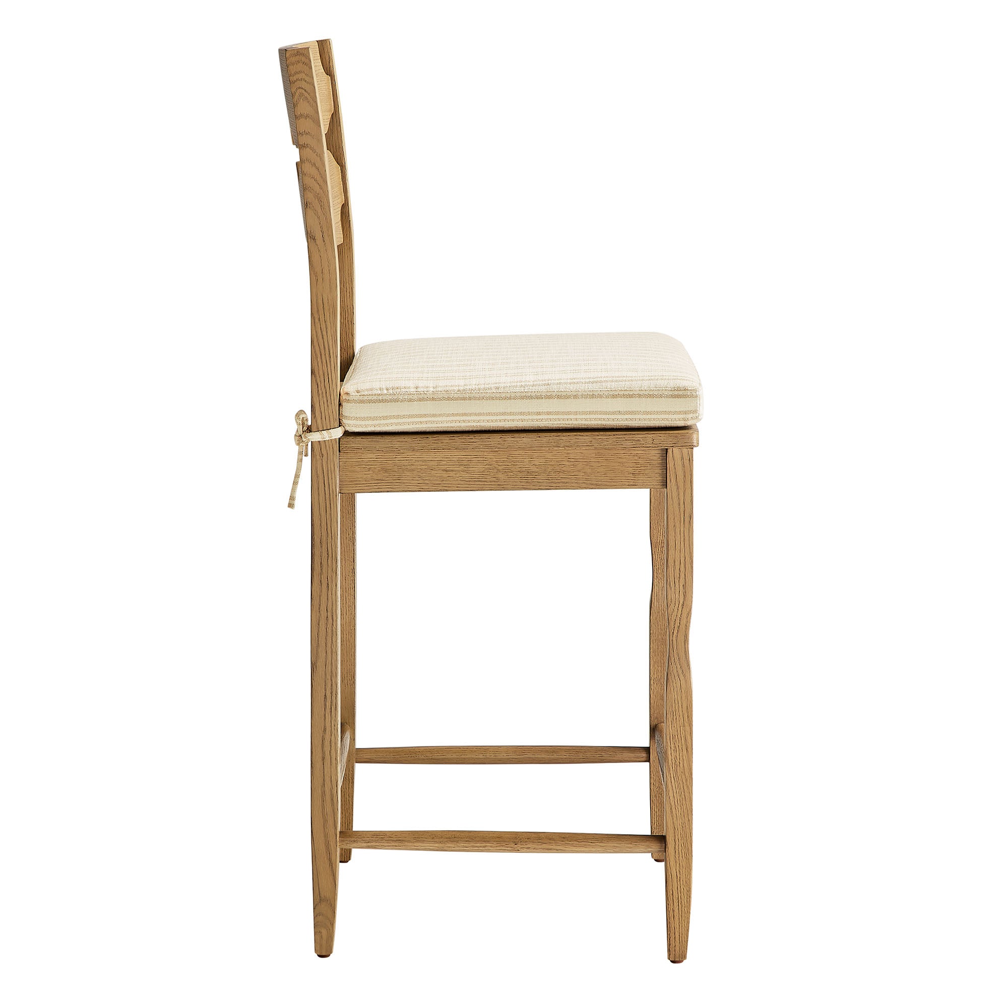 Modway EEI-7518 Jax Oak Wood Counter Stool With Wavy Razor Back and Cushion