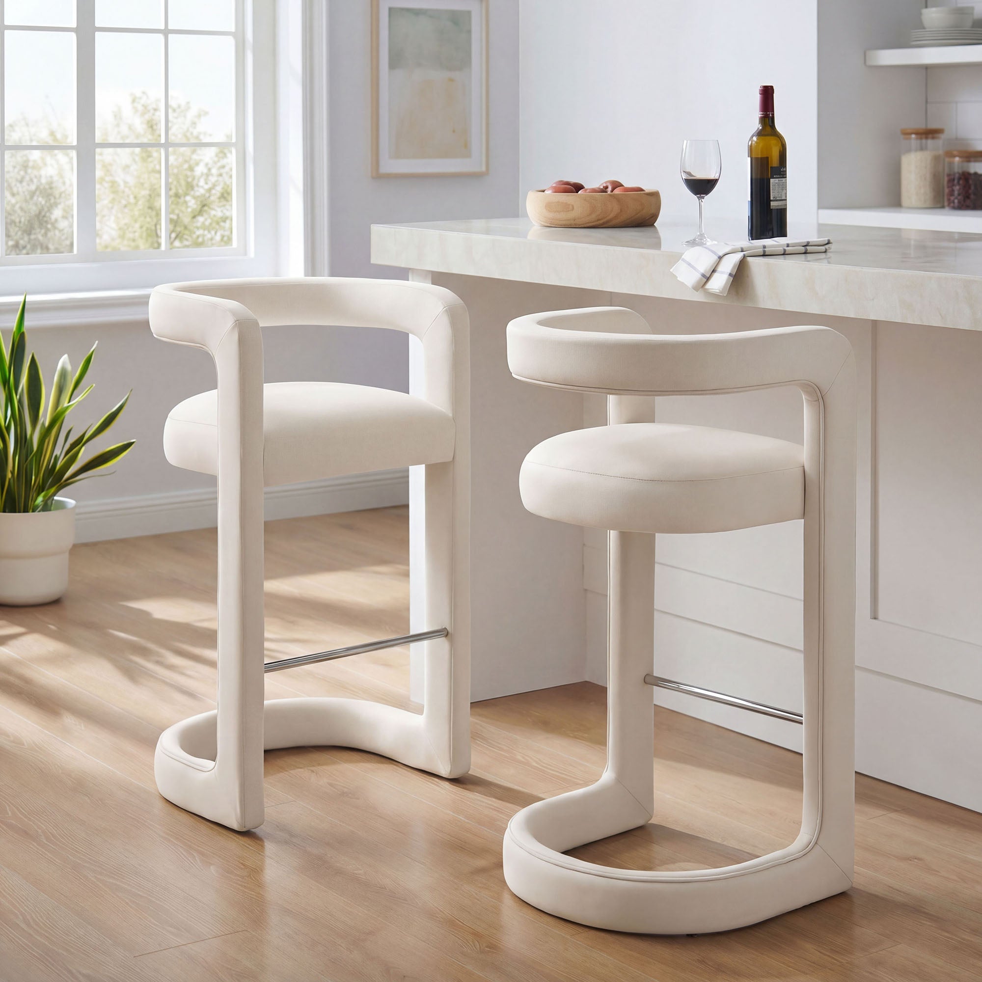 Modway EEI-7521 Winslow Performance Velvet Bar Stool Set of 2