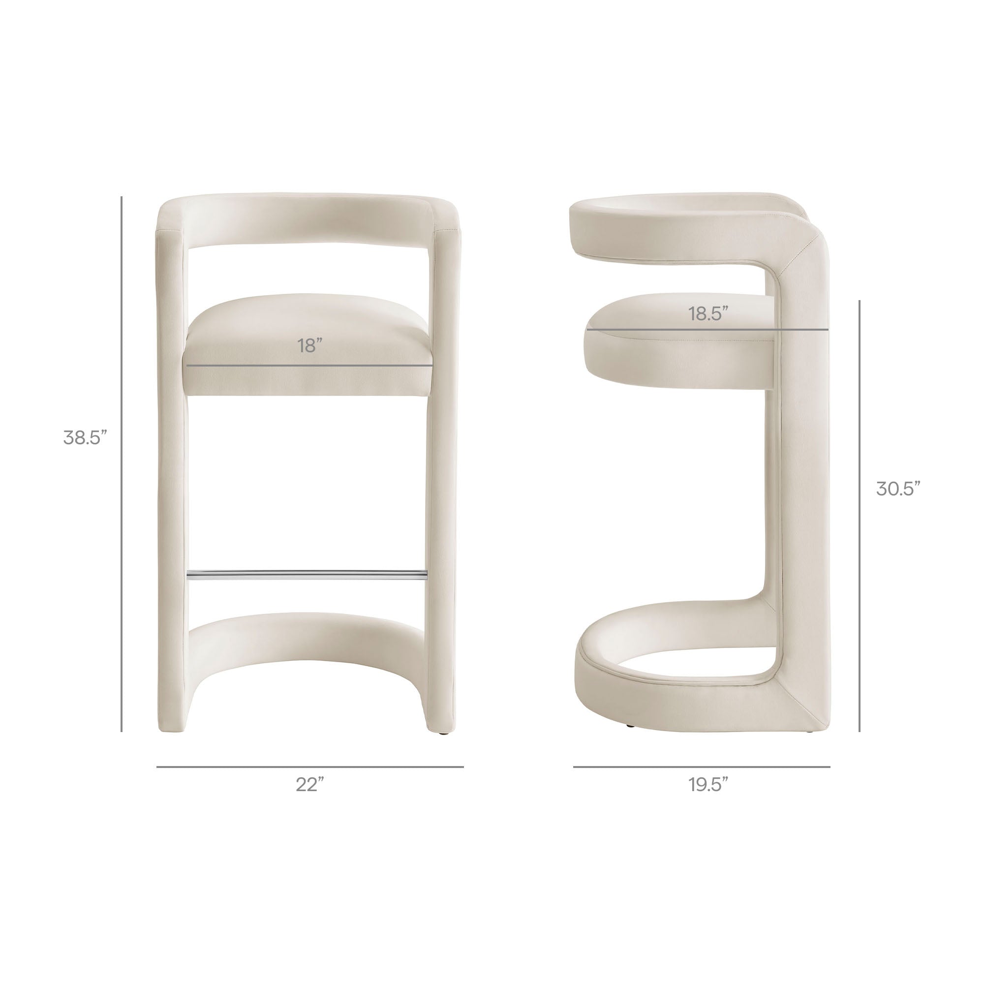 Modway EEI-7521 Winslow Performance Velvet Bar Stool Set of 2