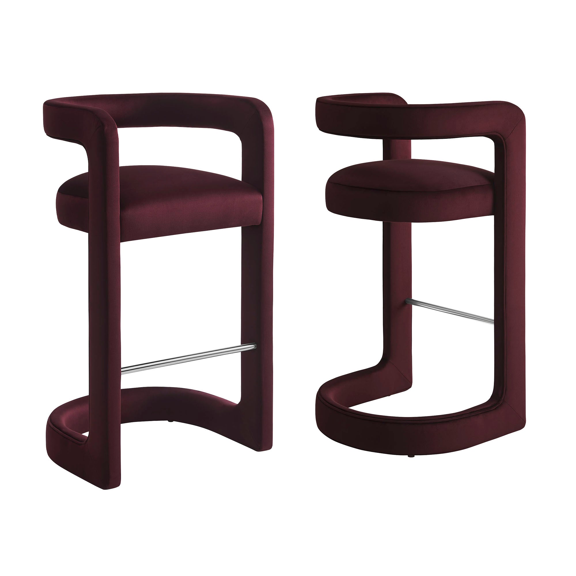 Modway EEI-7521 Winslow Performance Velvet Bar Stool Set of 2