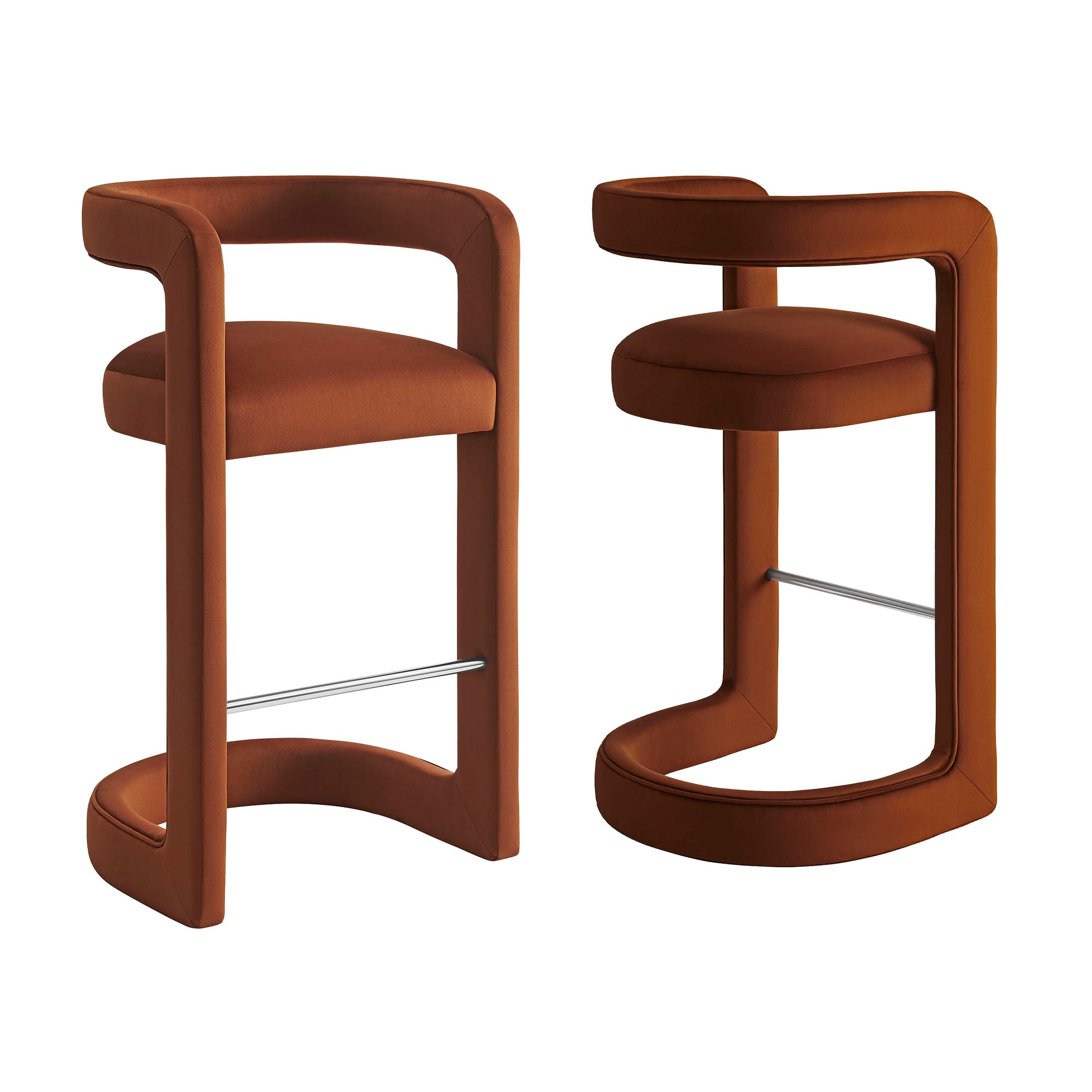 Modway EEI-7521 Winslow Performance Velvet Bar Stool Set of 2