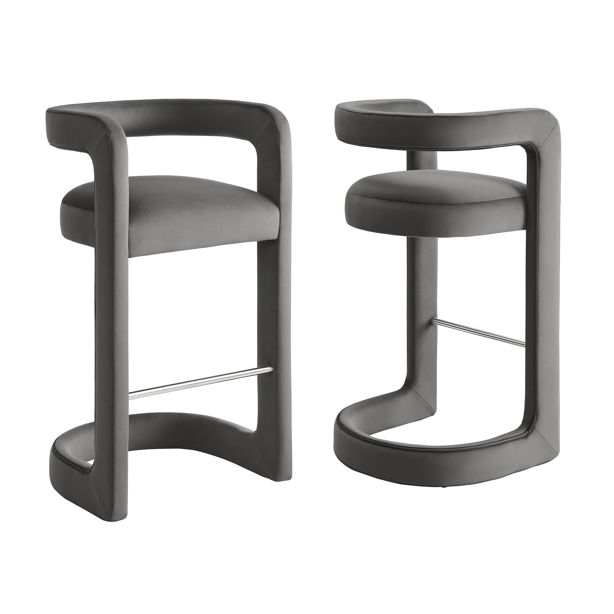 Modway EEI-7521 Winslow Performance Velvet Bar Stool Set of 2