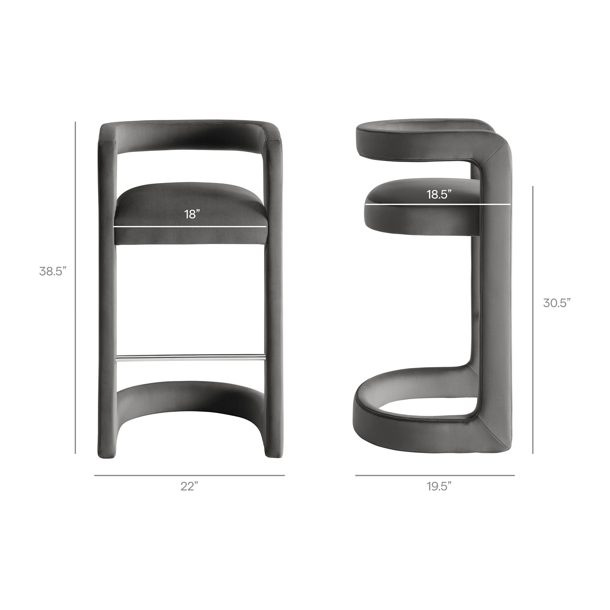 Modway EEI-7521 Winslow Performance Velvet Bar Stool Set of 2