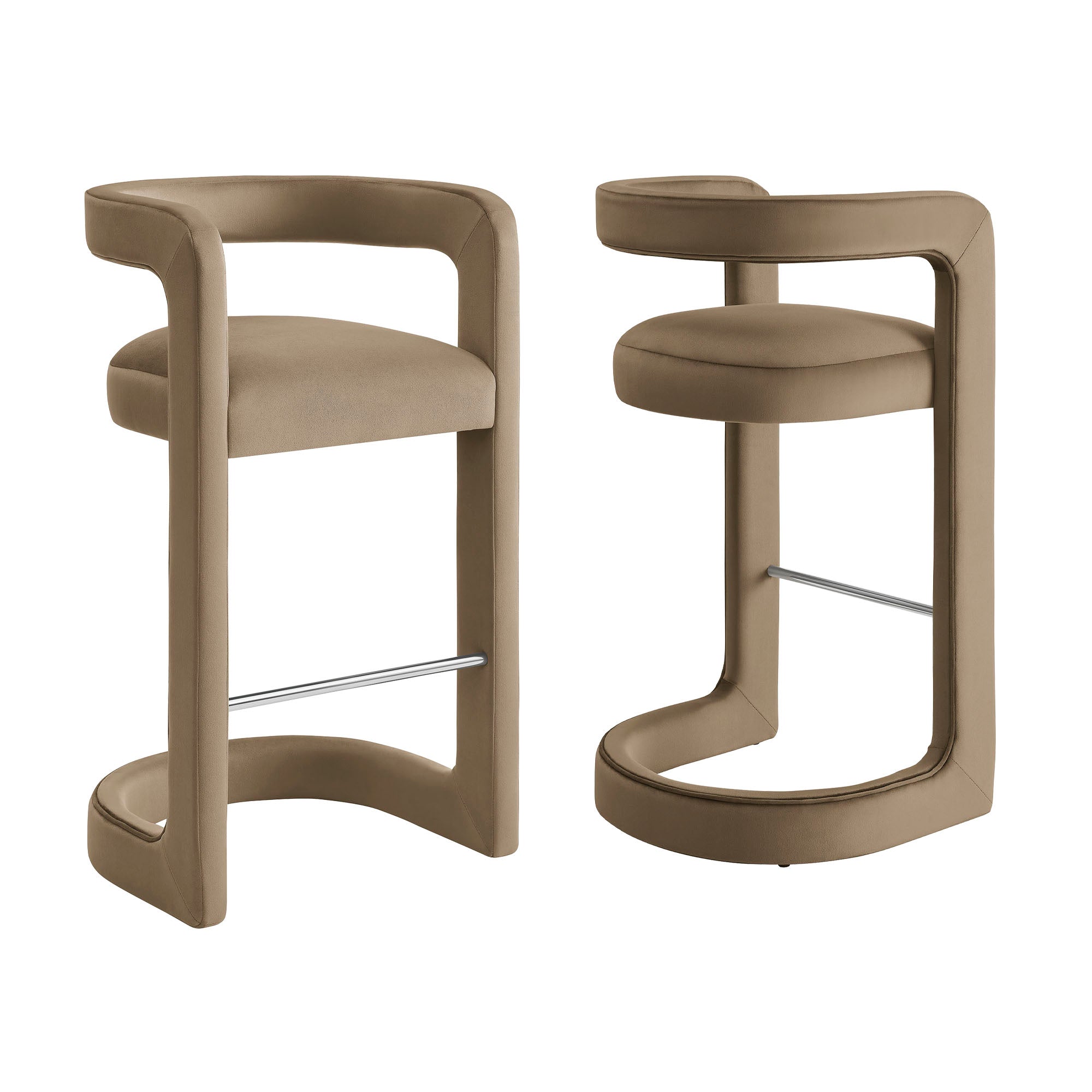 Modway EEI-7521 Winslow Performance Velvet Bar Stool Set of 2
