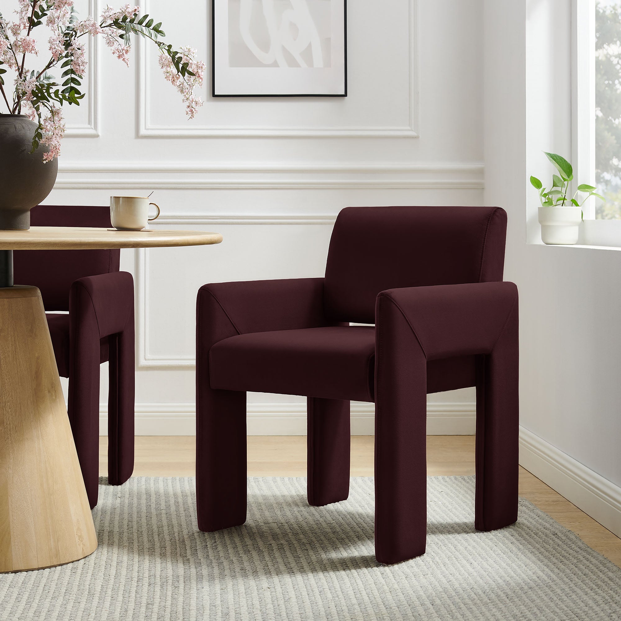 Modway Daven Stain-Resistant Performance Velvet Dining Armchair
