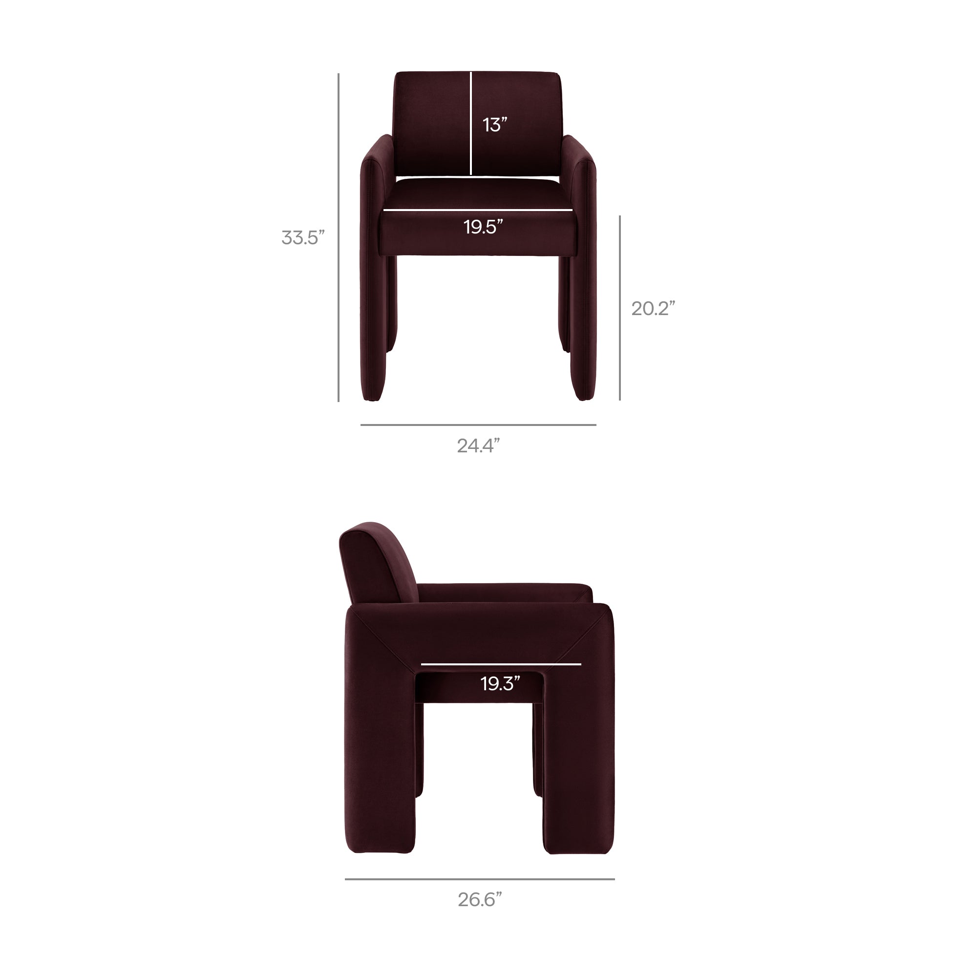 Modway Daven Stain-Resistant Performance Velvet Dining Armchair