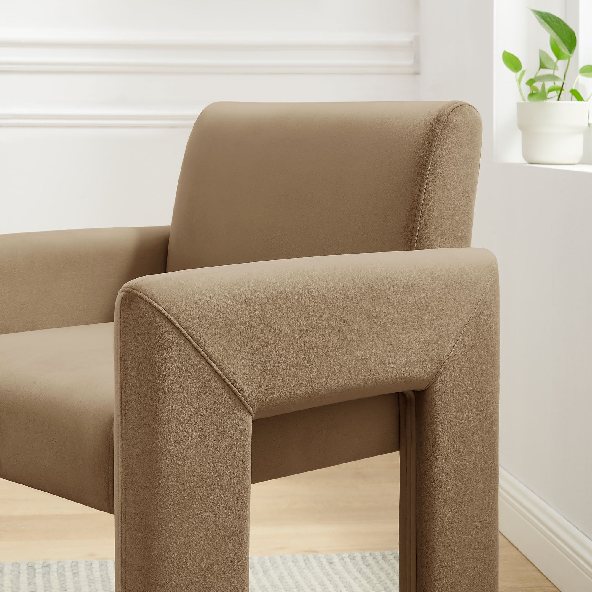 Modway Daven Stain-Resistant Performance Velvet Dining Armchair