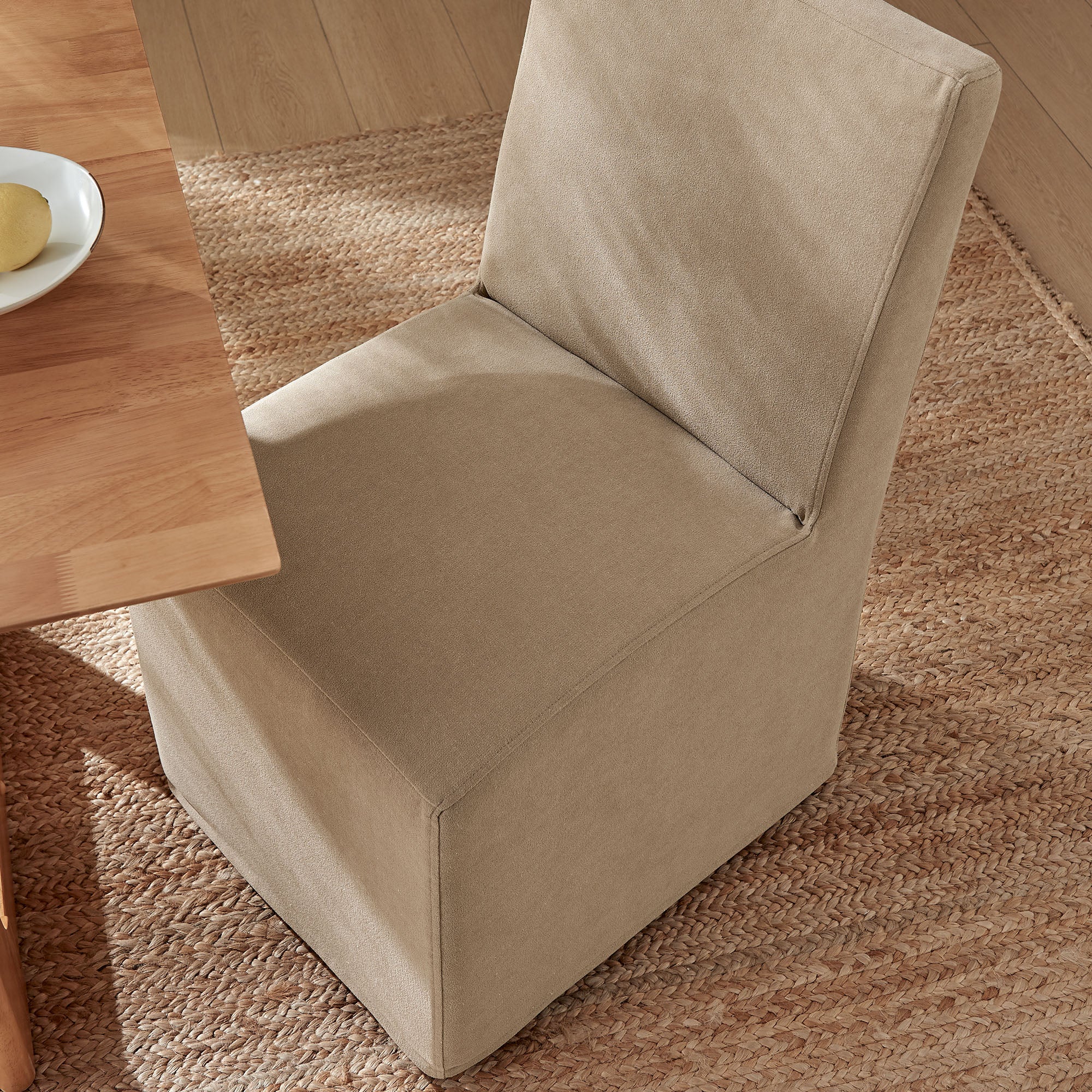 Modway Tessera Upholstered Linen-Blend Slipcovered Dining Chair