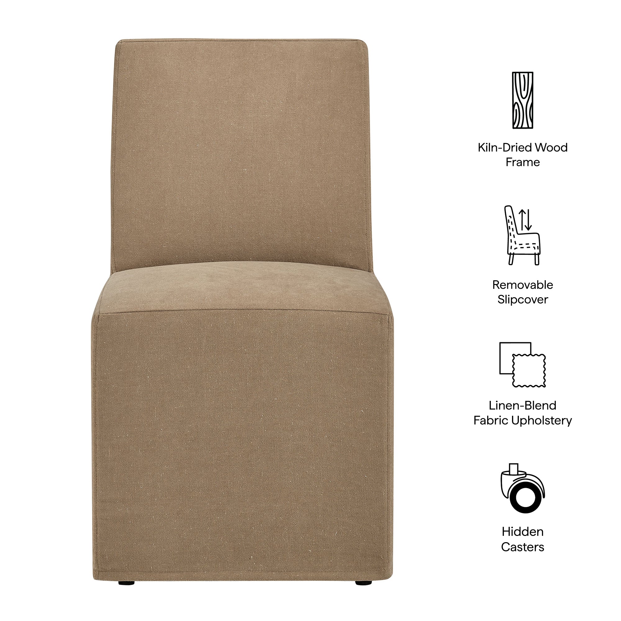 Modway Tessera Upholstered Linen-Blend Slipcovered Dining Chair
