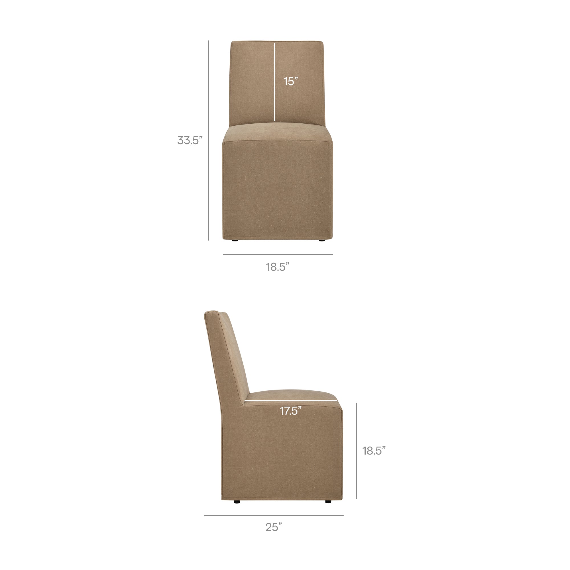 Modway EEI-7528 Tessera Upholstered Linen-Blend Slipcovered Dining Chair
