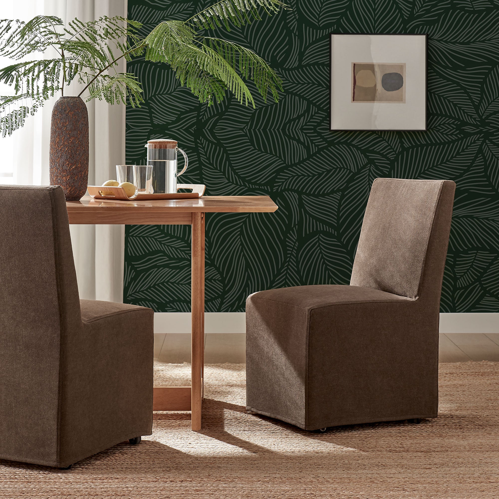 Modway Tessera Upholstered Linen-Blend Slipcovered Dining Chair