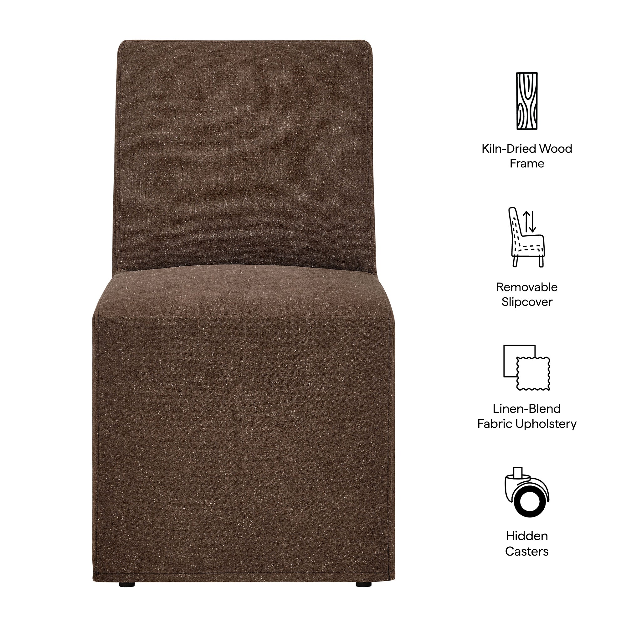 Modway Tessera Upholstered Linen-Blend Slipcovered Dining Chair