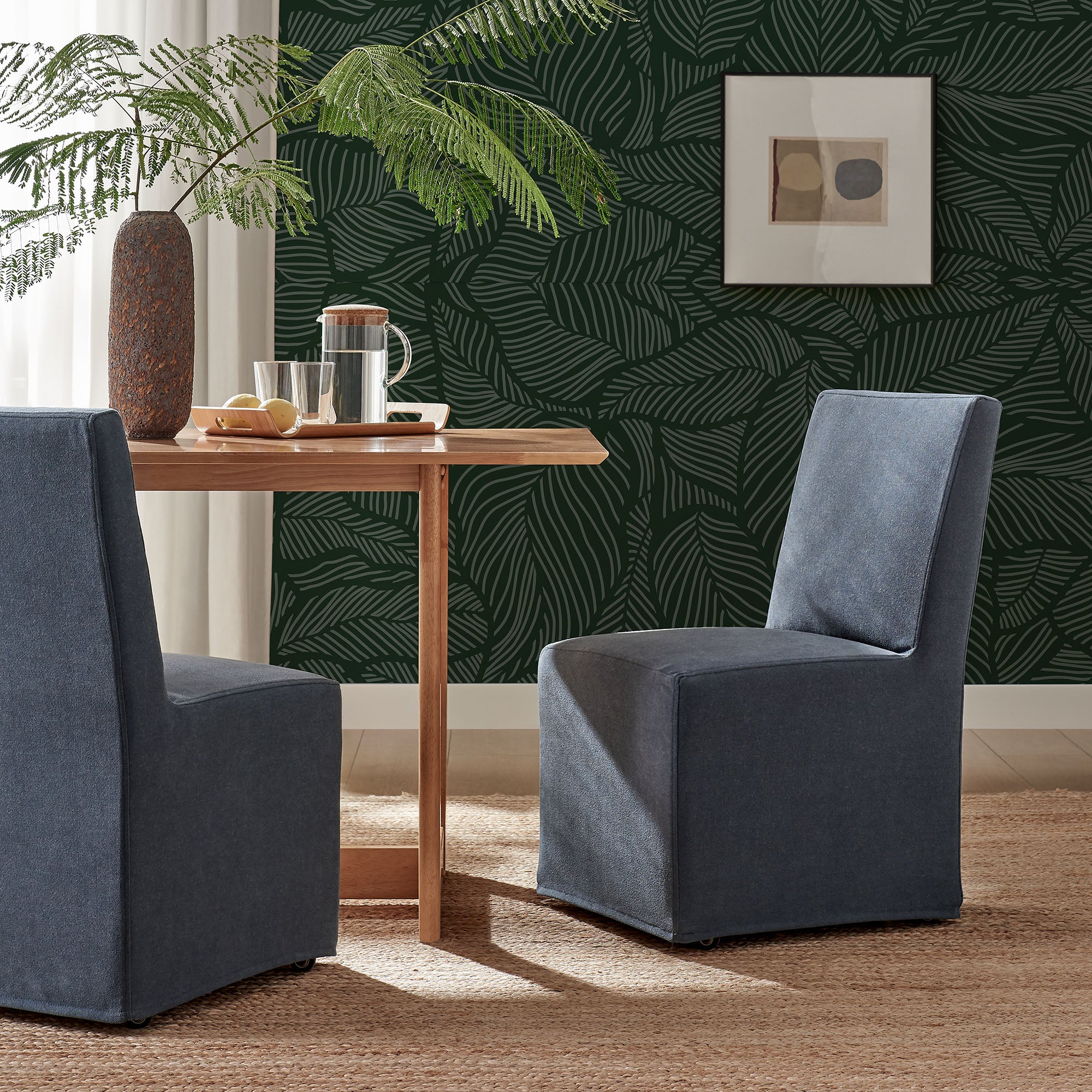 Modway Tessera Upholstered Linen-Blend Slipcovered Dining Chair