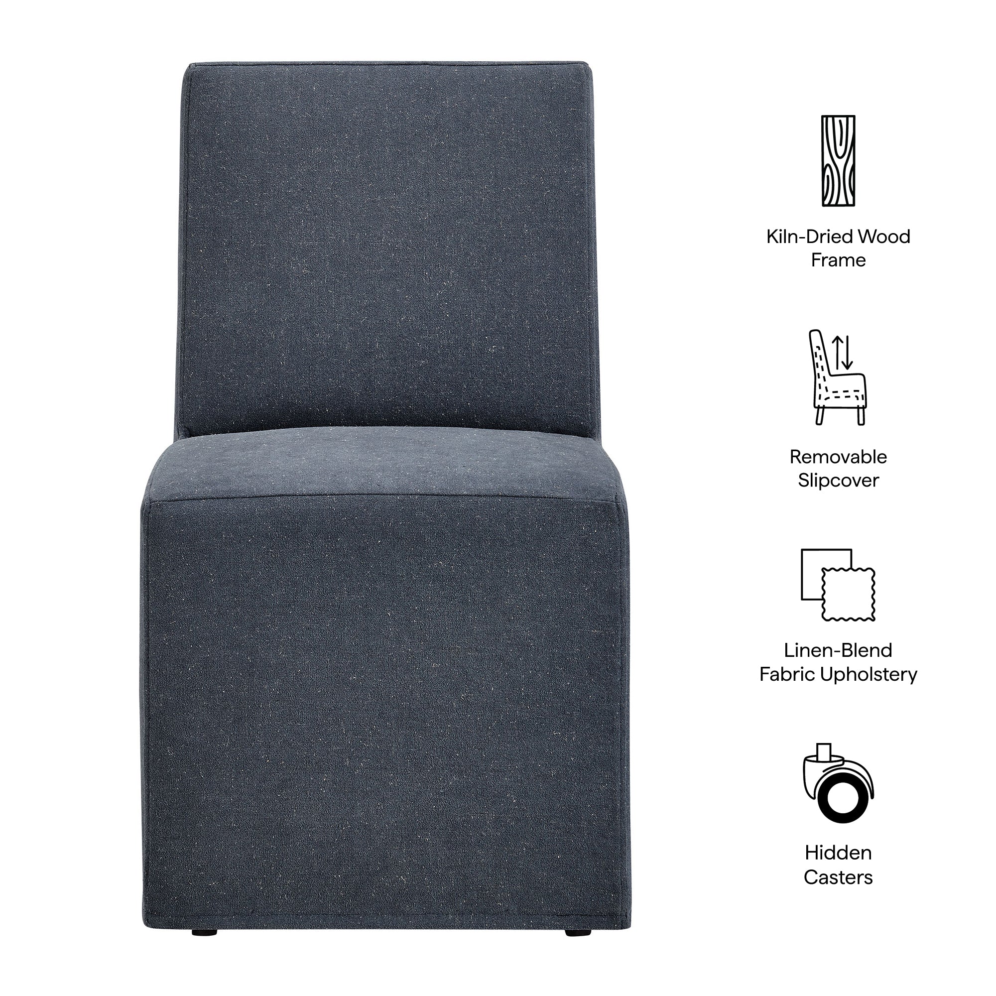 Modway EEI-7528 Tessera Upholstered Linen-Blend Slipcovered Dining Chair