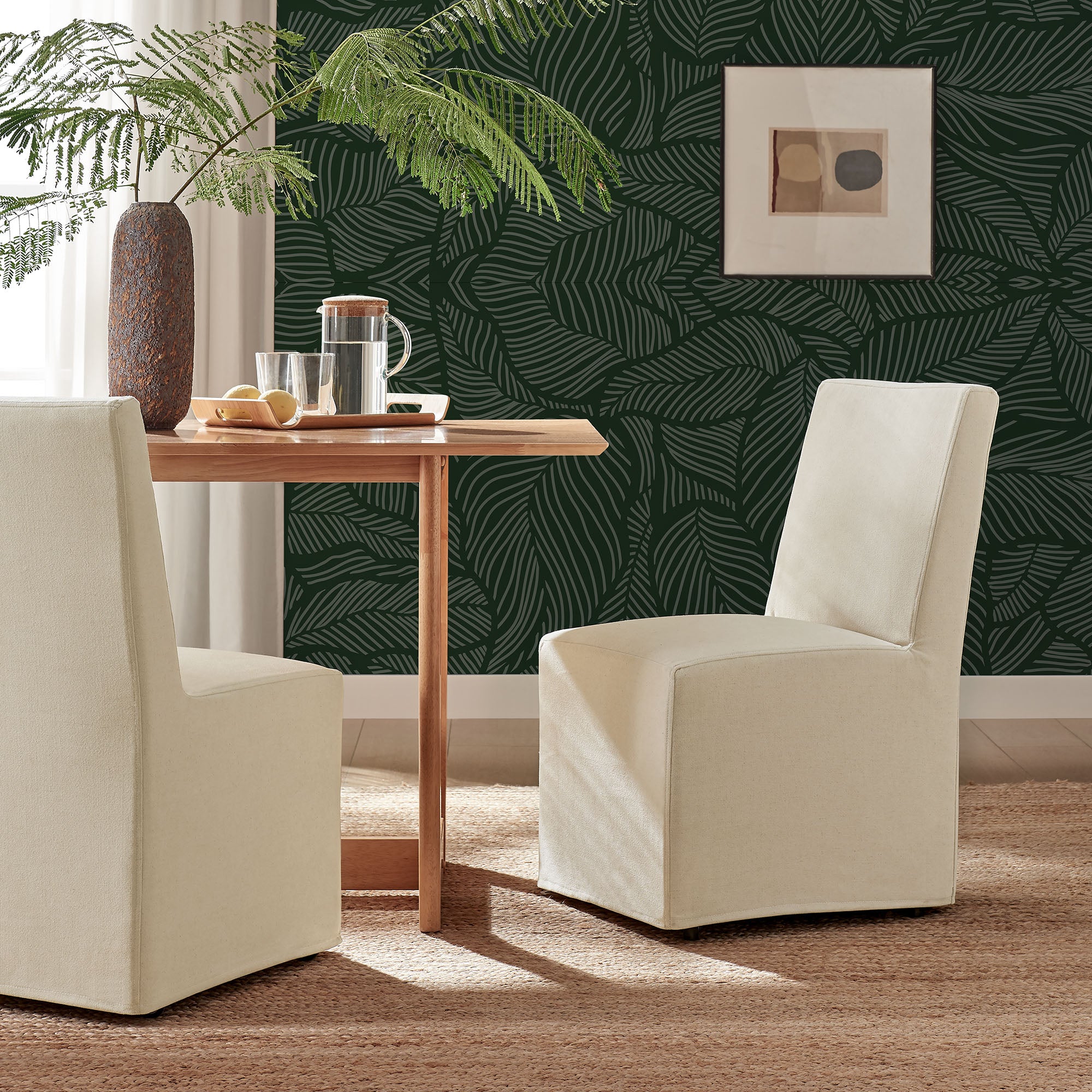 Modway EEI-7528 Tessera Upholstered Linen-Blend Slipcovered Dining Chair