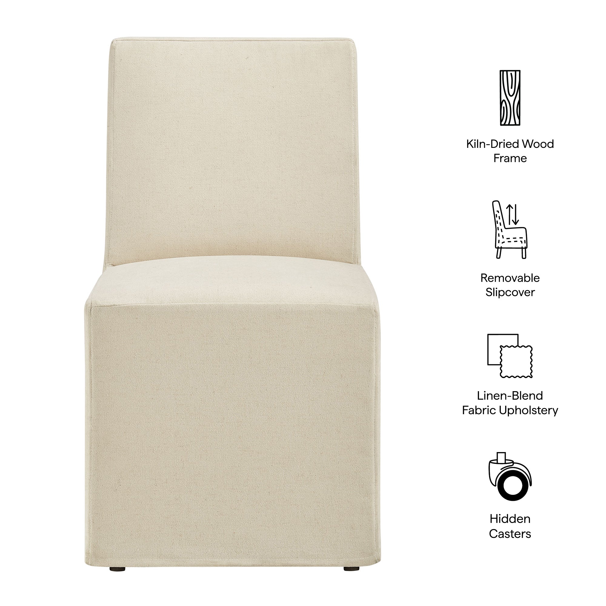 Modway EEI-7528 Tessera Upholstered Linen-Blend Slipcovered Dining Chair