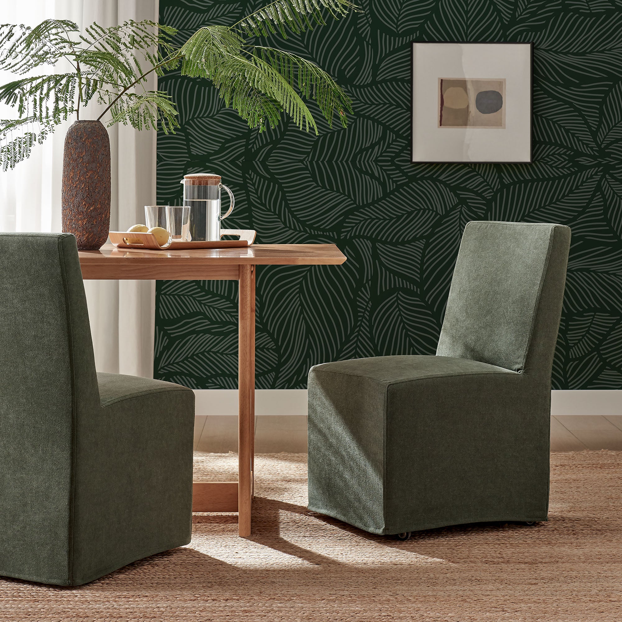 Modway EEI-7528 Tessera Upholstered Linen-Blend Slipcovered Dining Chair