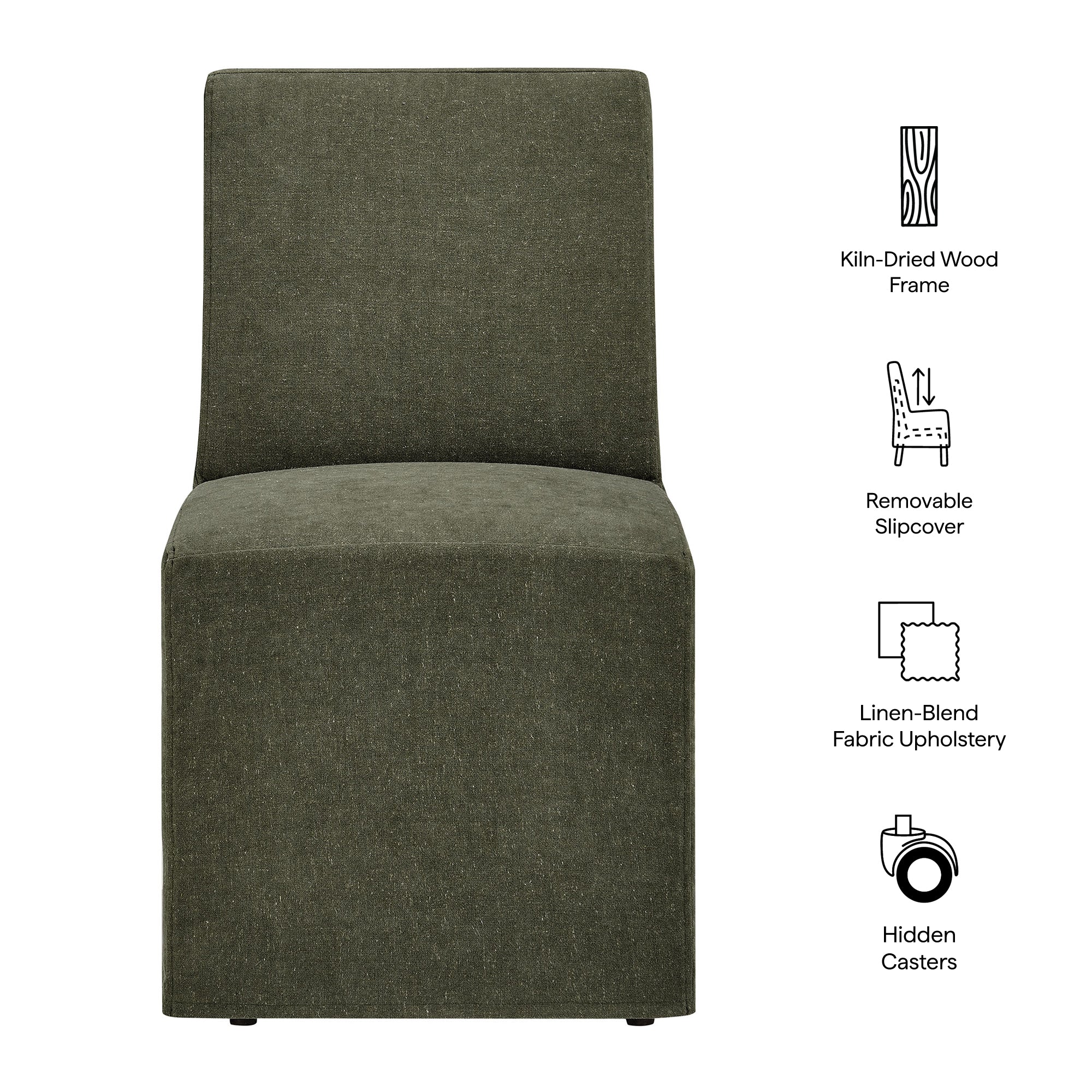 Modway EEI-7528 Tessera Upholstered Linen-Blend Slipcovered Dining Chair