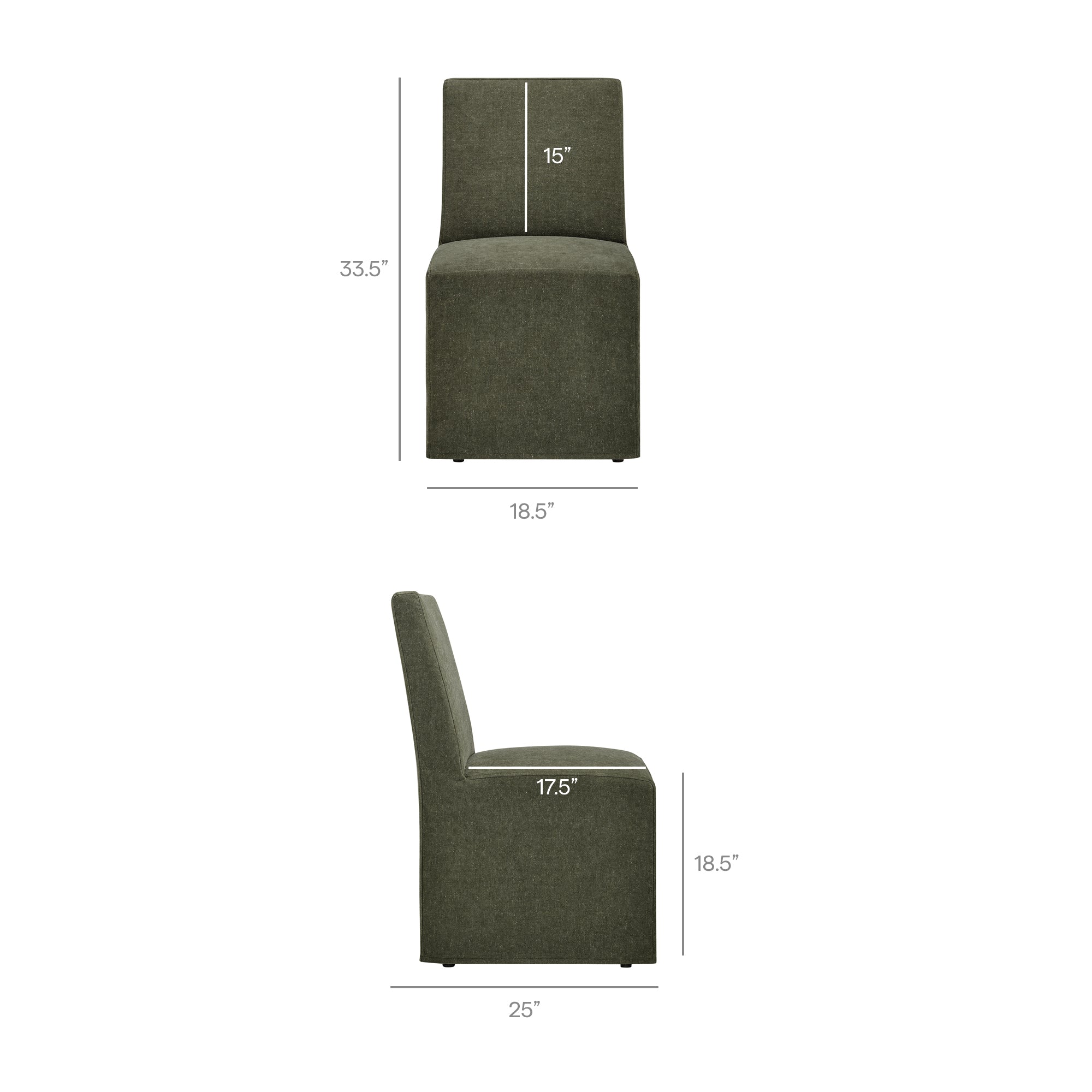 Modway EEI-7528 Tessera Upholstered Linen-Blend Slipcovered Dining Chair