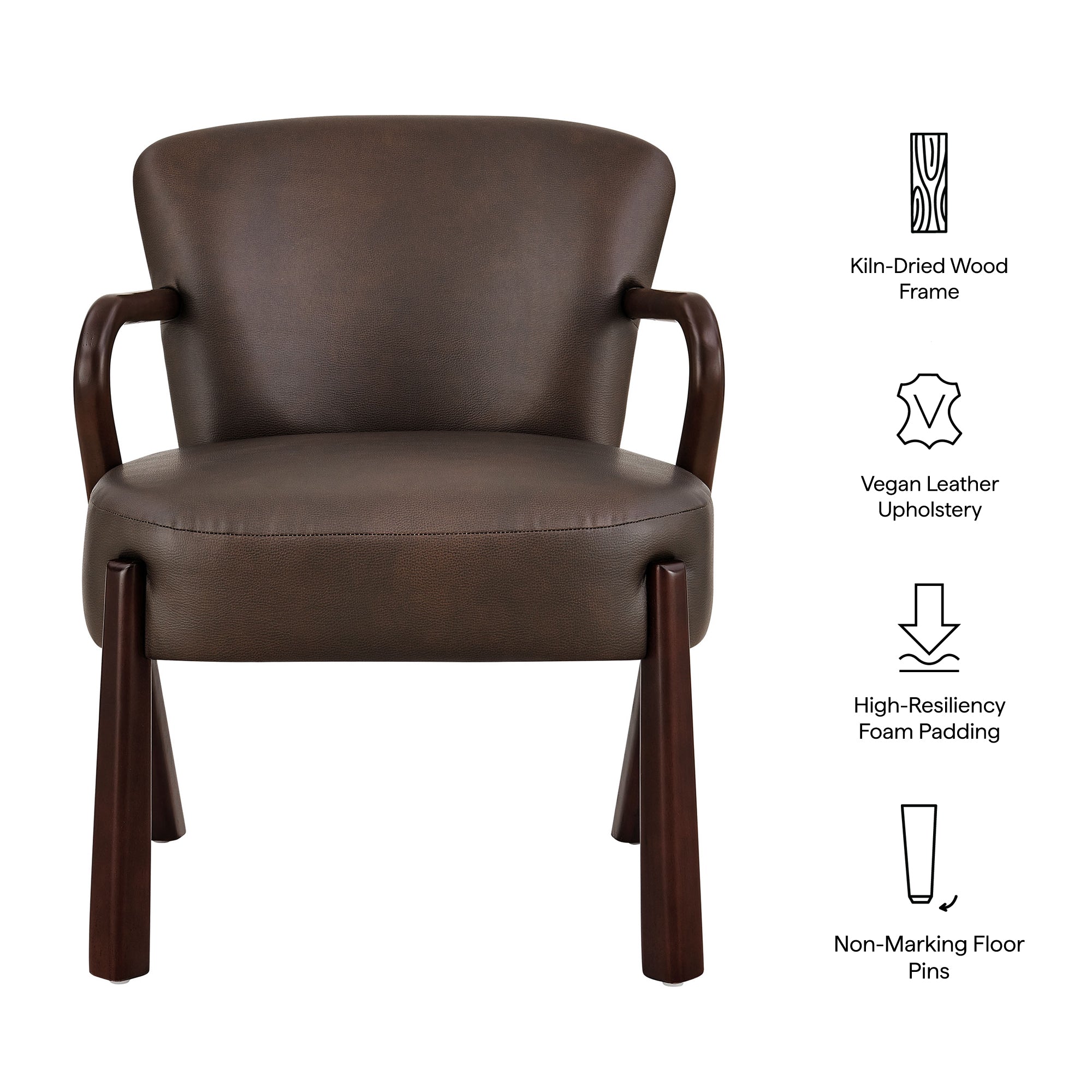 Modway EEI-7529 Arden Faux Leather Upholstered Accent Armchair