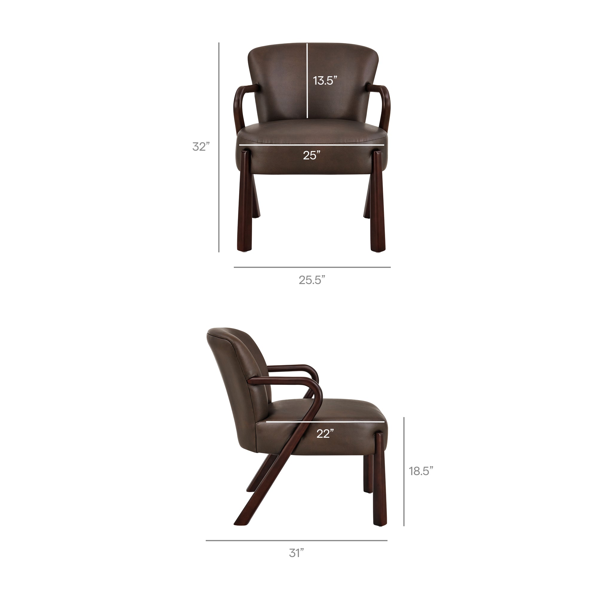 Modway EEI-7529 Arden Faux Leather Upholstered Accent Armchair