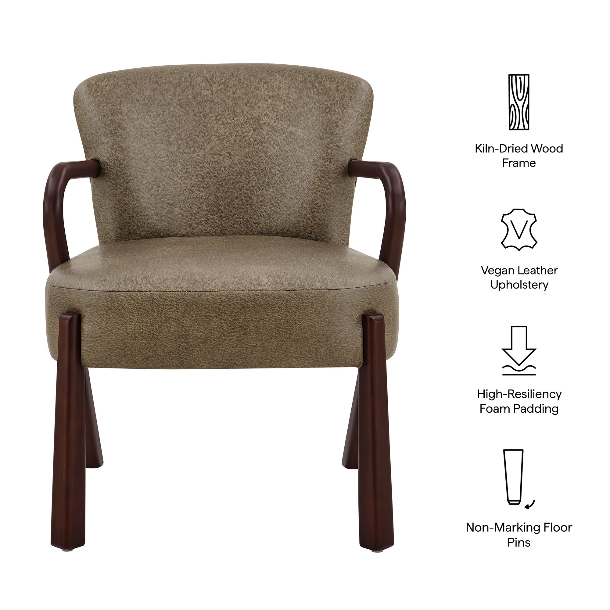 Modway EEI-7529 Arden Faux Leather Upholstered Accent Armchair