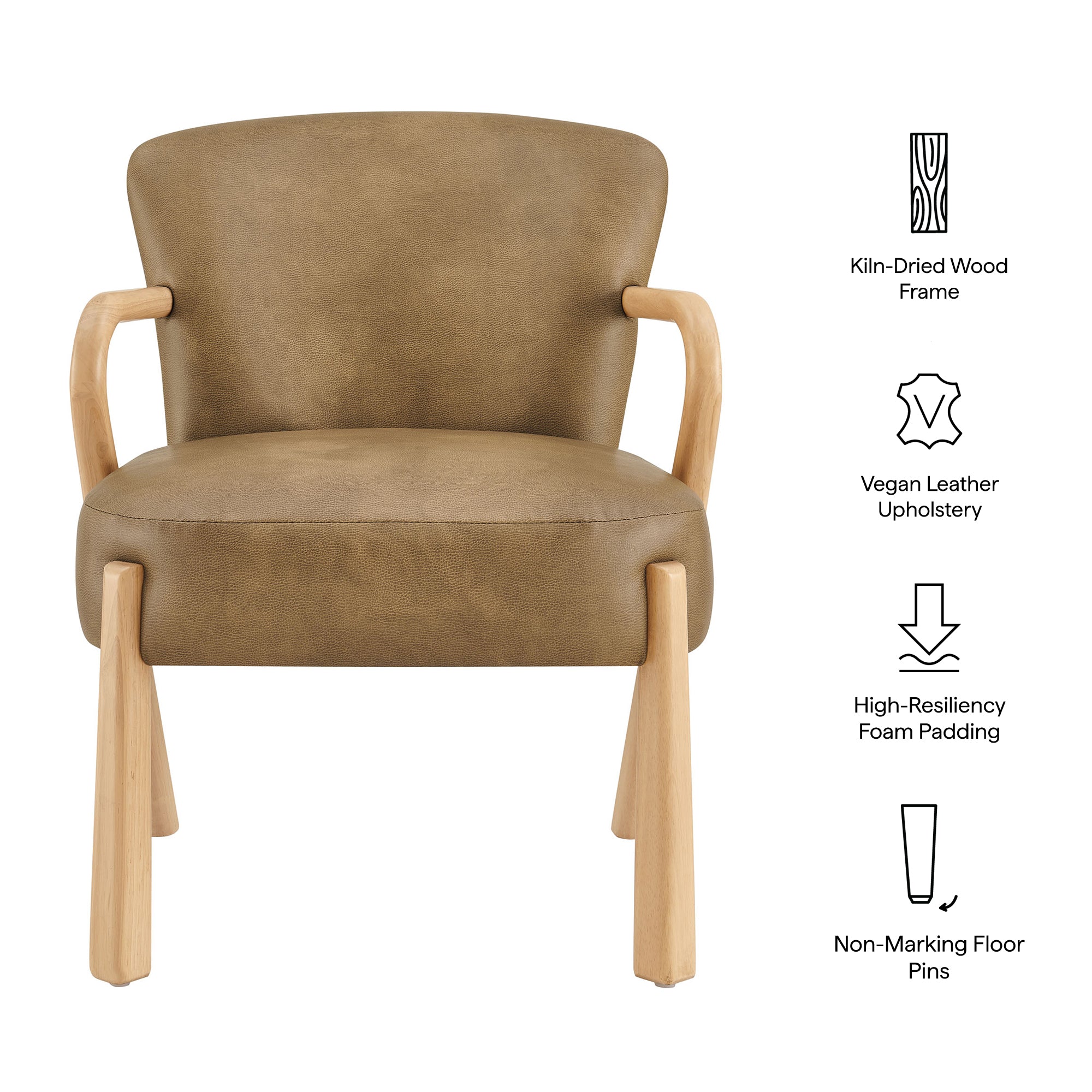 Modway EEI-7529 Arden Faux Leather Upholstered Accent Armchair
