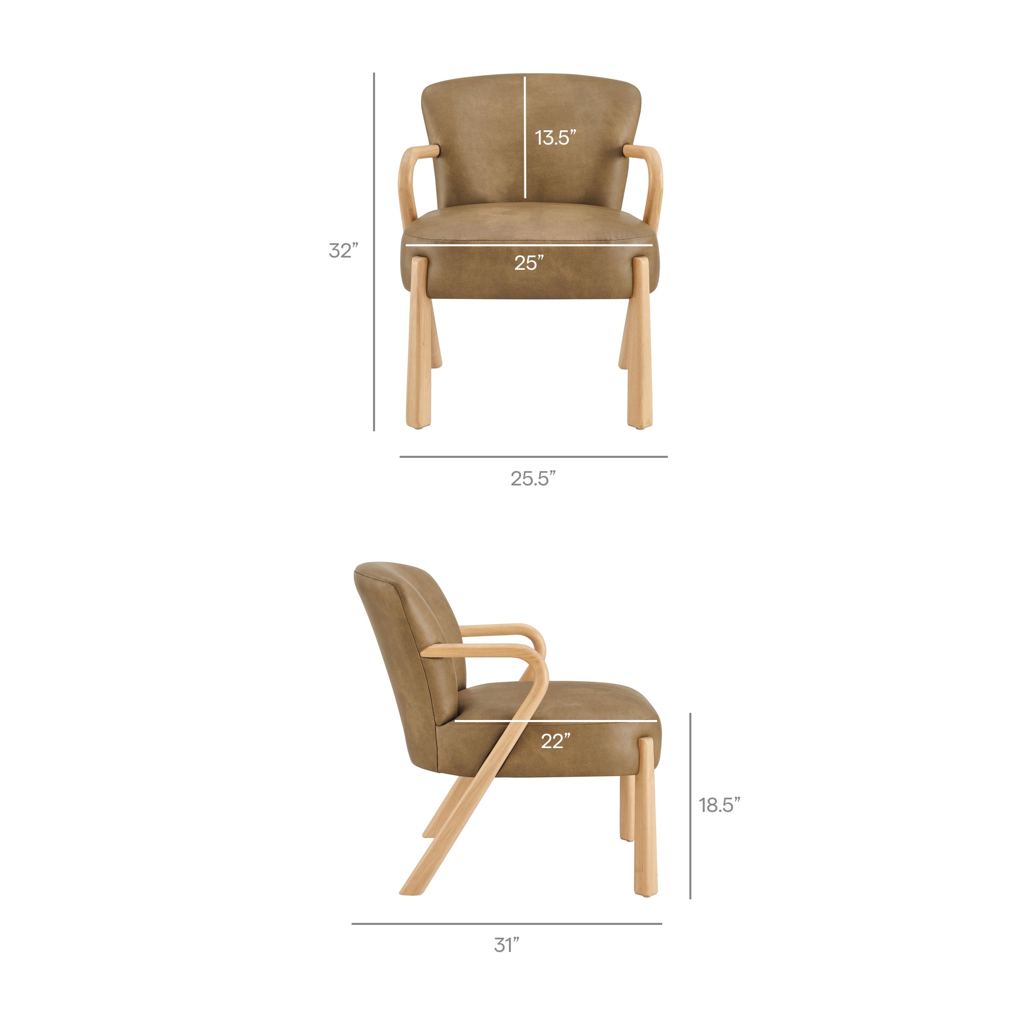 Modway EEI-7529 Arden Faux Leather Upholstered Accent Armchair
