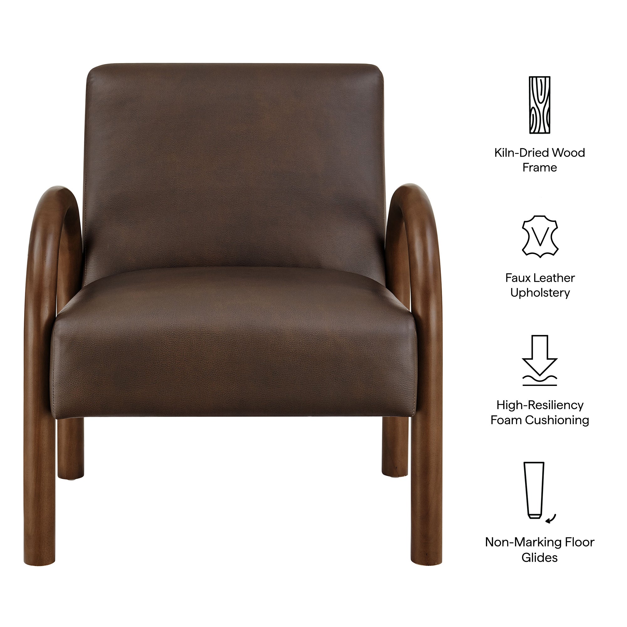 Modway EEI-7530 Lunet Faux Leather Upholstered Accent Chair
