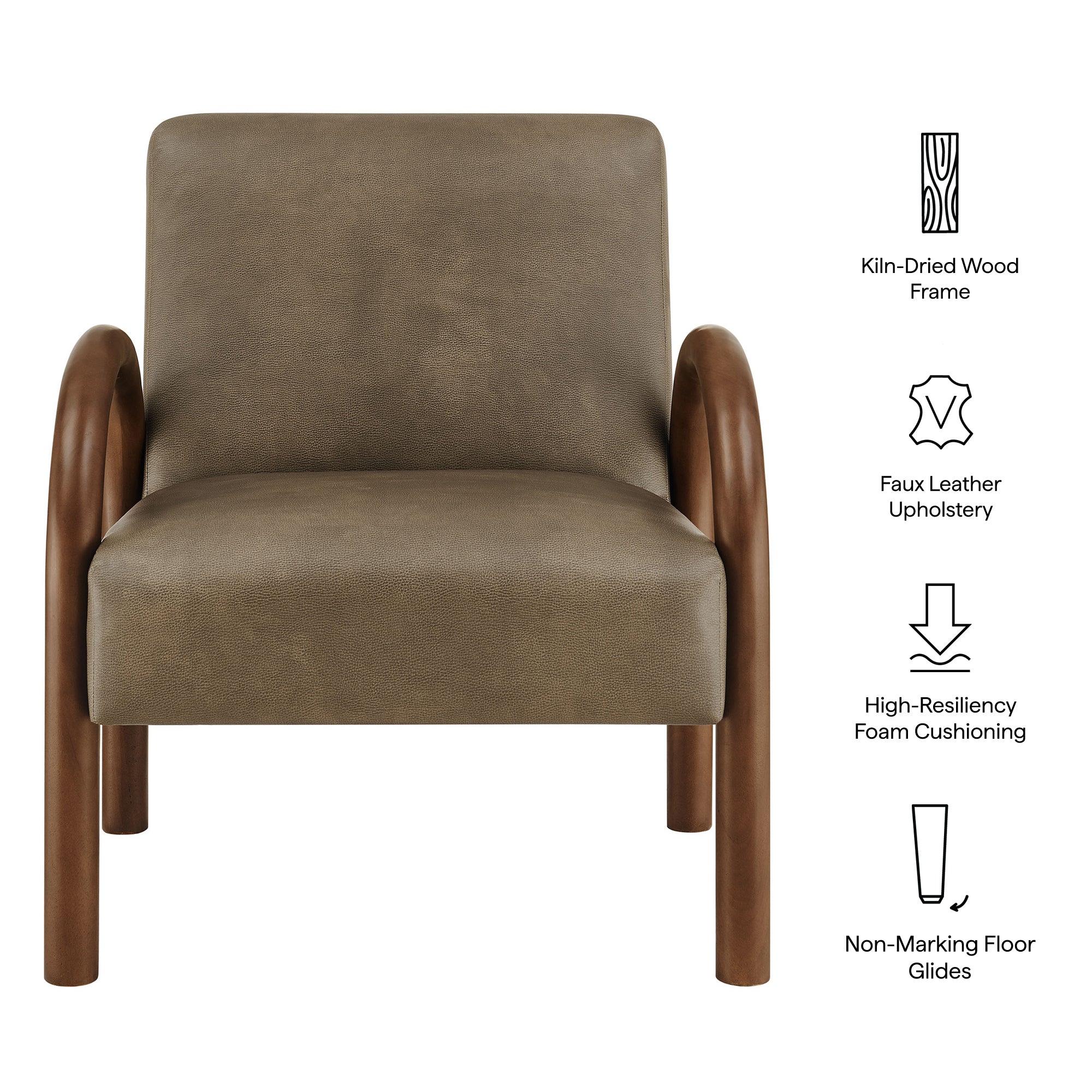 Modway Lunet Faux Leather Upholstered Accent Chair