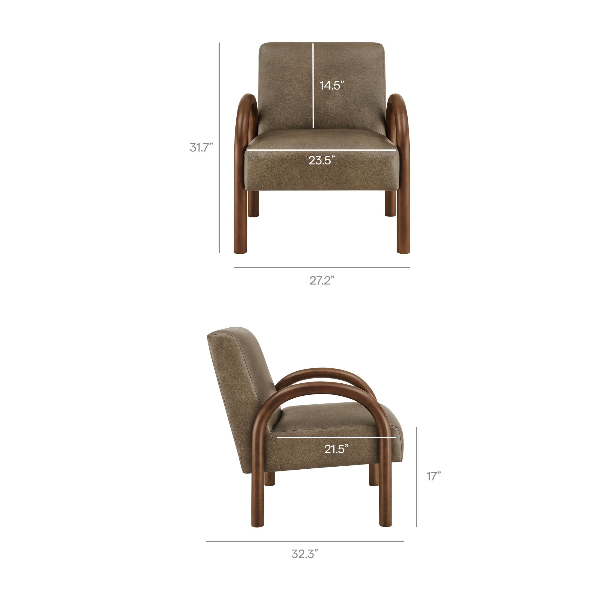 Modway EEI-7530 Lunet Faux Leather Upholstered Accent Chair