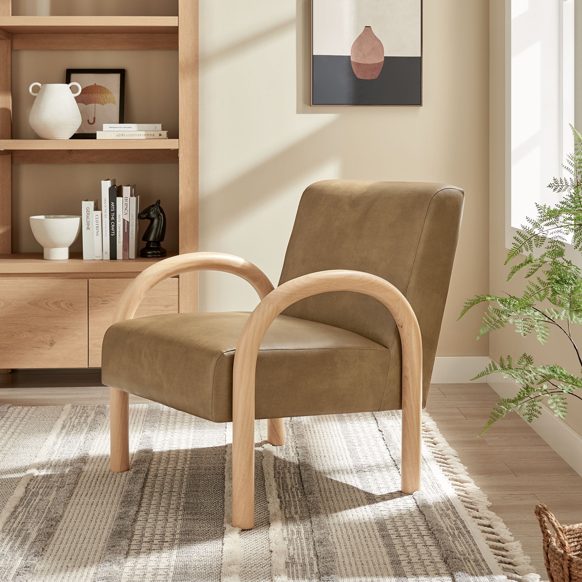 Modway Lunet Faux Leather Upholstered Accent Chair