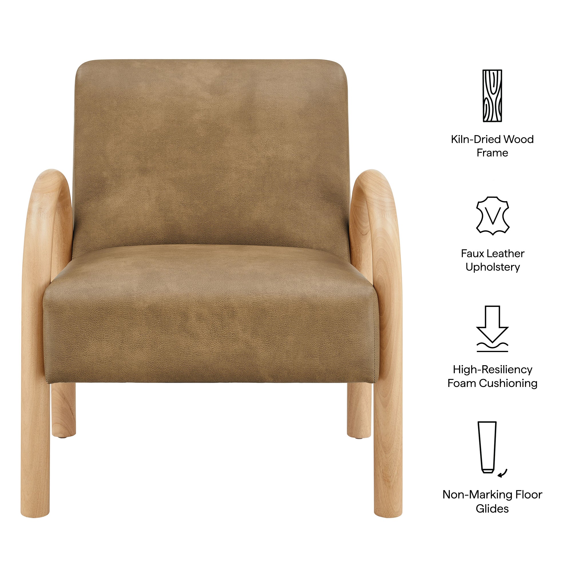Modway EEI-7530 Lunet Faux Leather Upholstered Accent Chair
